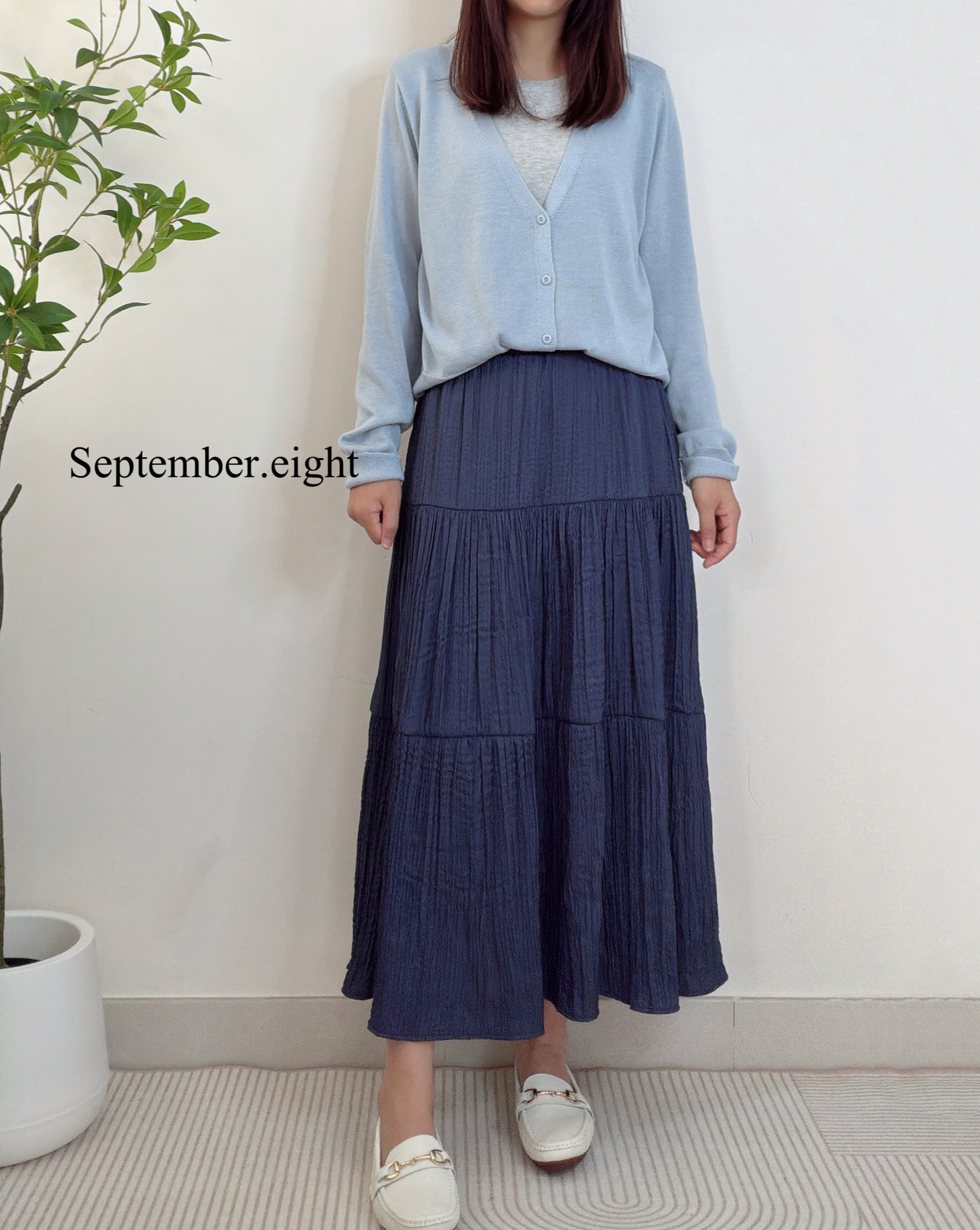 假兩件外套拼色top