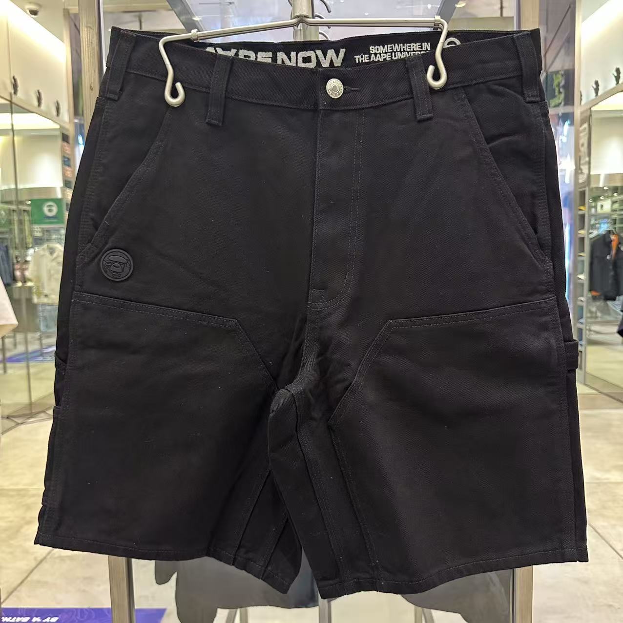AAPE AAPENOW moonface denim shorts (C679)