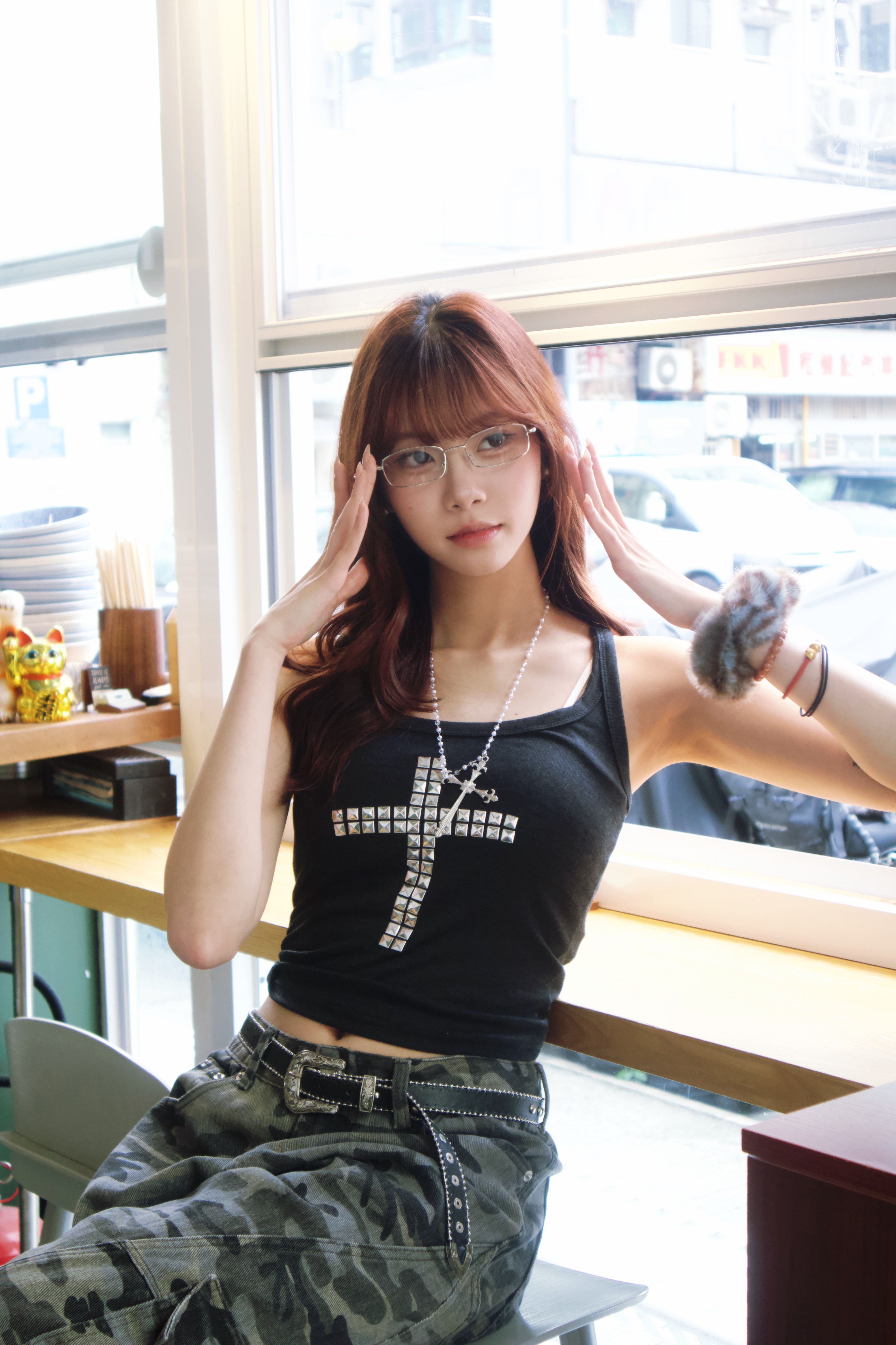 東大門nyunyu純銀方形眼鏡（辣妹必備）