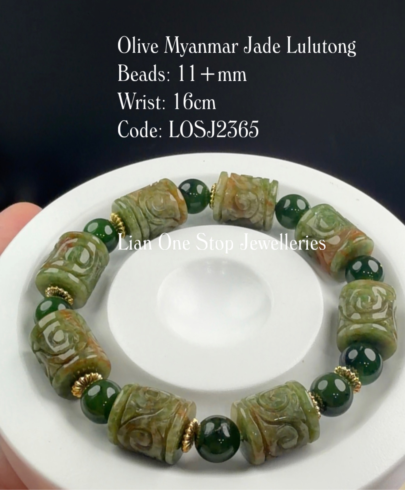 Code: LOSJ2365 Olive Myanmar Jade Lulutong 