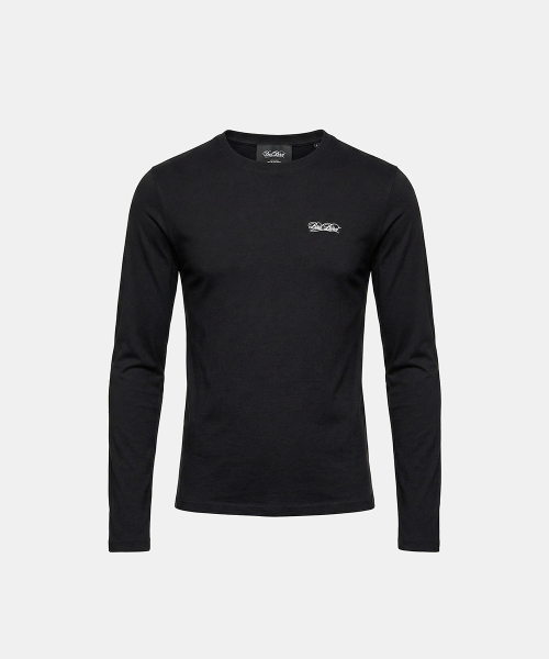 Dark Classic Logo Fitted Long Sleeve T-Shirt - Black