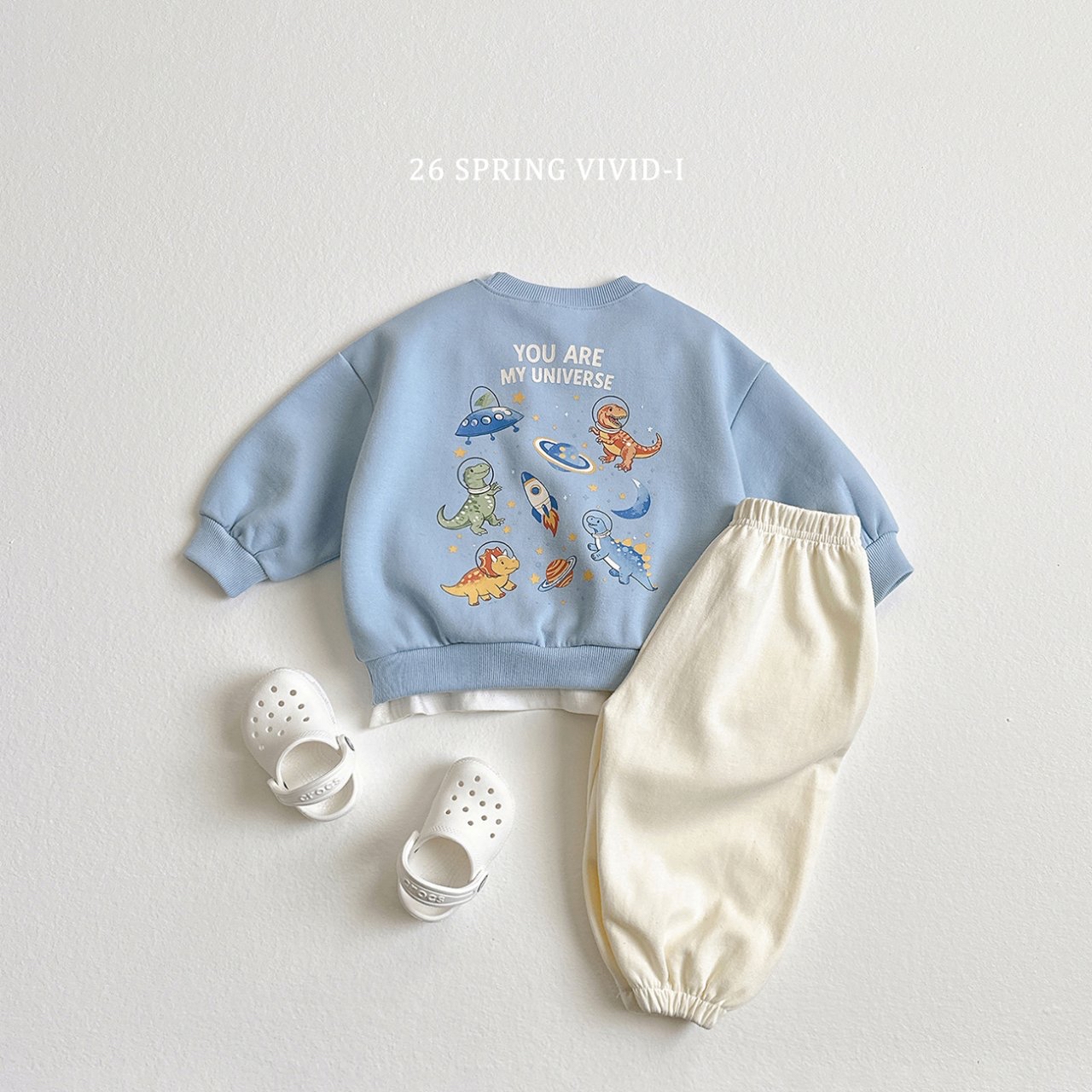 🌸預訂 韓國直送🌸🇰🇷VIVIDI四色太空恐龍前後印花寬鬆衛衣