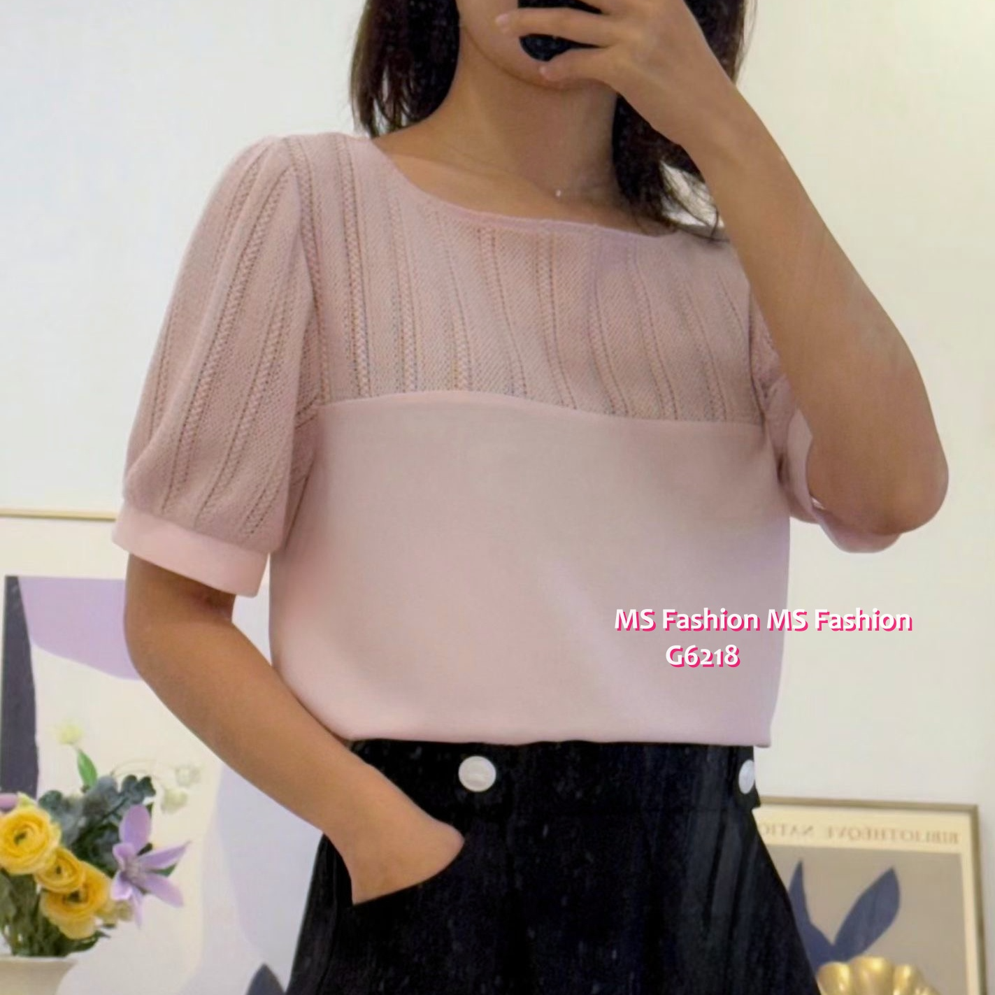 G6218 韓國🇰🇷靚料通花lace top