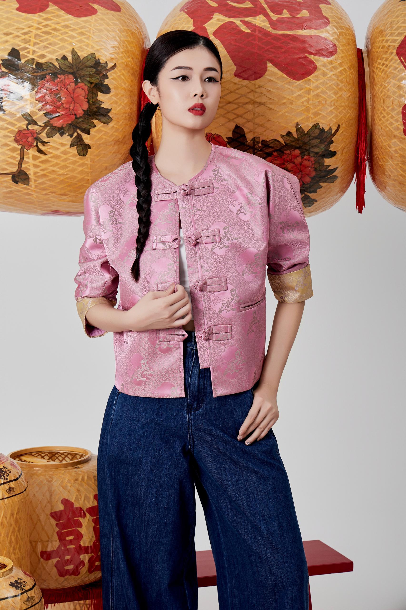 精致图案旗袍外套 2635