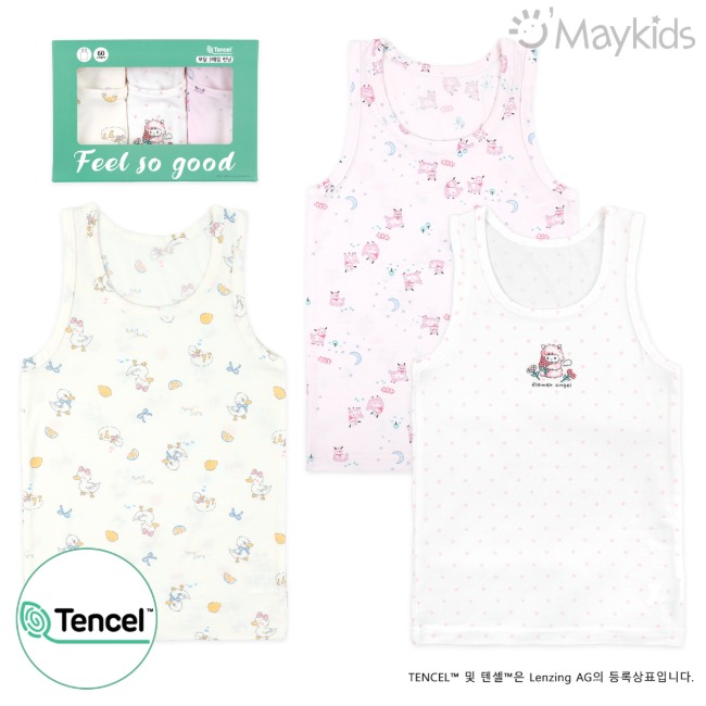 Maykids 天絲內衣三件裝 (Flower dream)