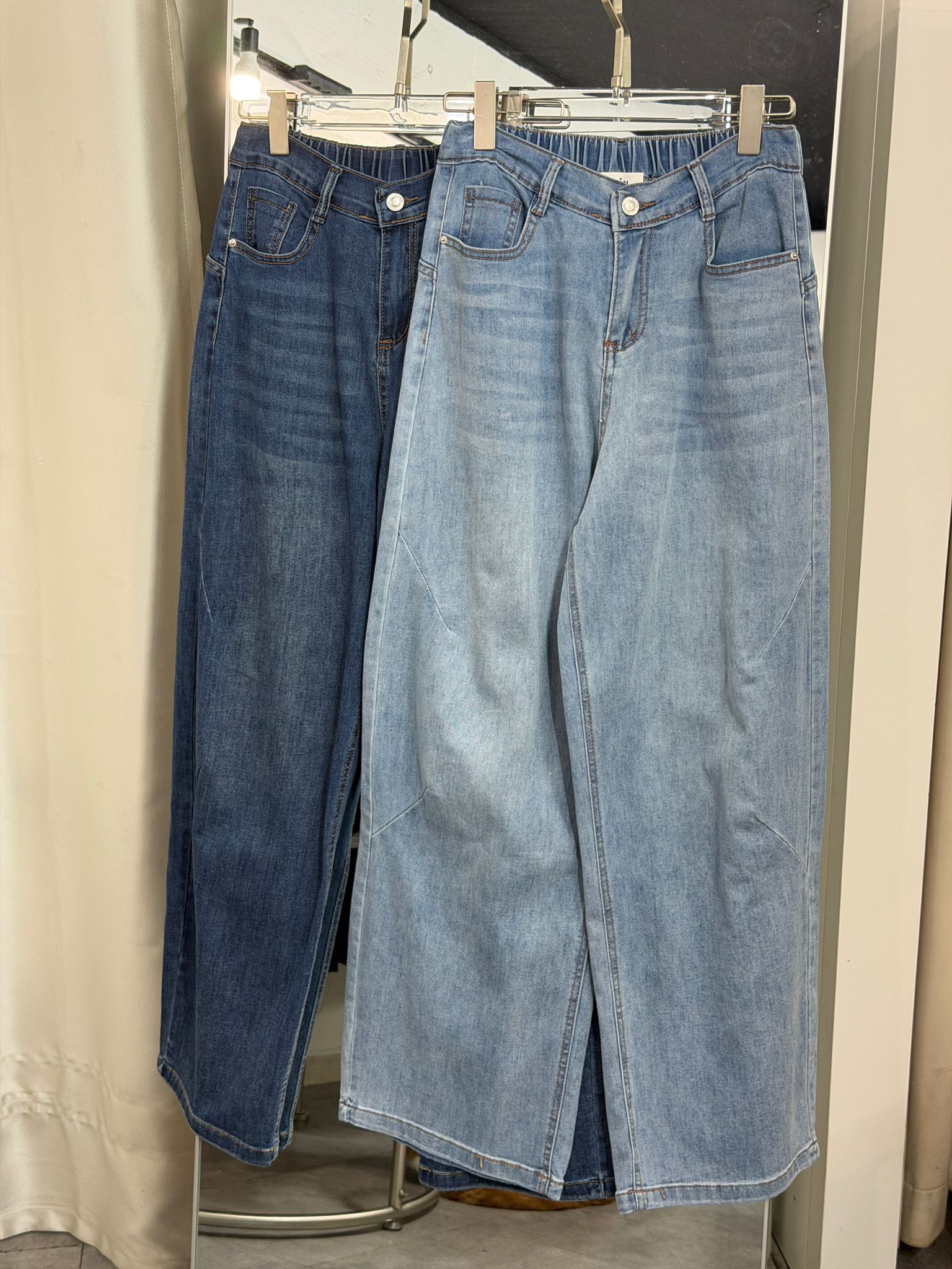 復古高腰寬鬆牛仔褲