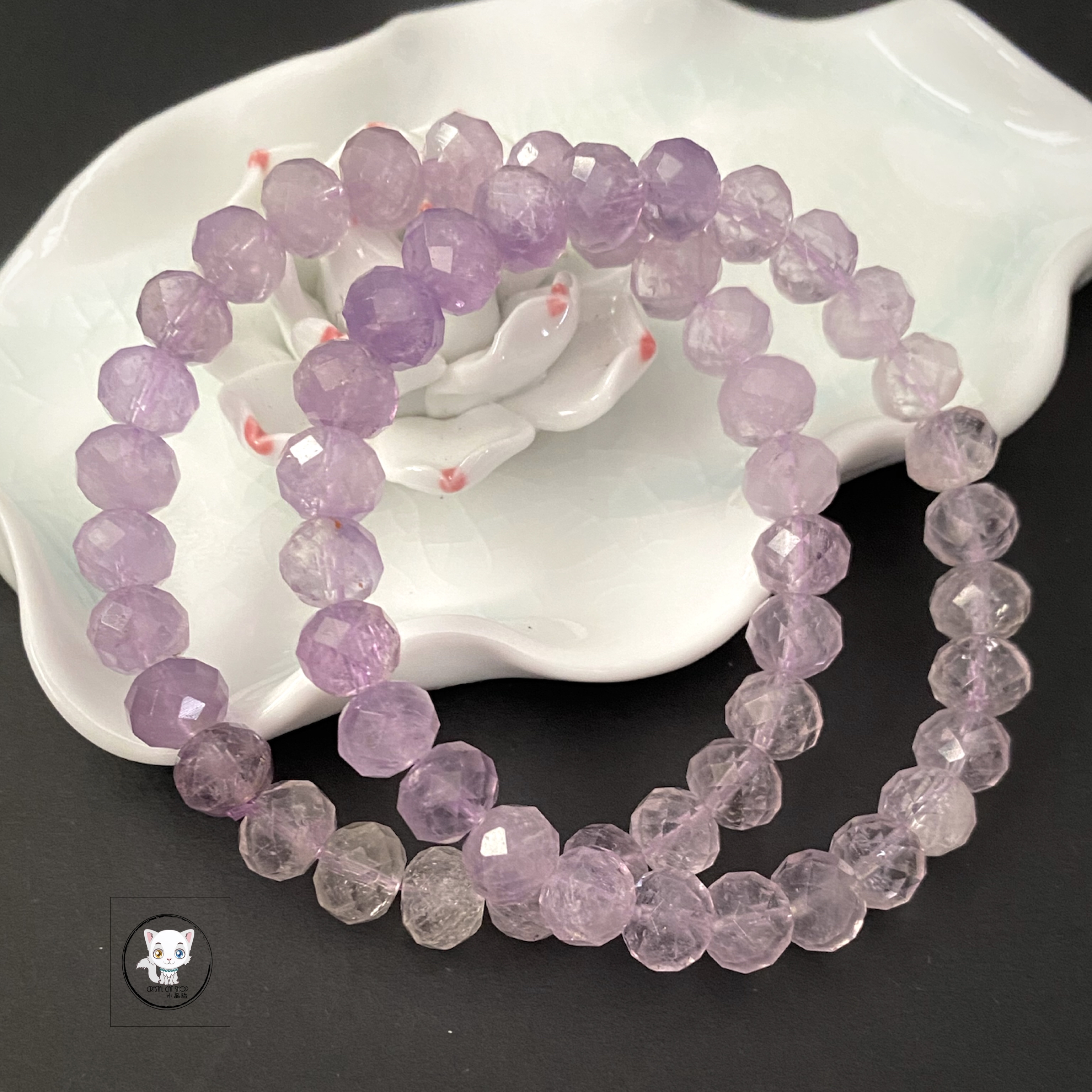 紫水晶切面漸變色手鏈 8.5mm