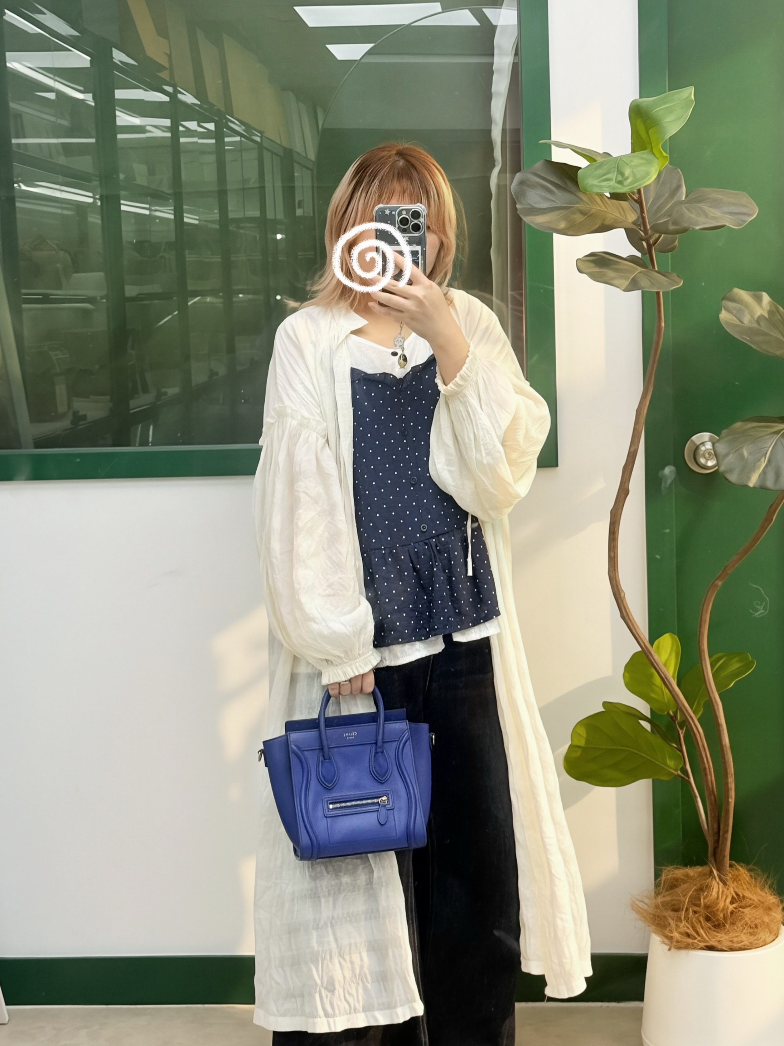 Celine👜 PRE OWNED 🛍️微笑包 nano 寶藍色💙