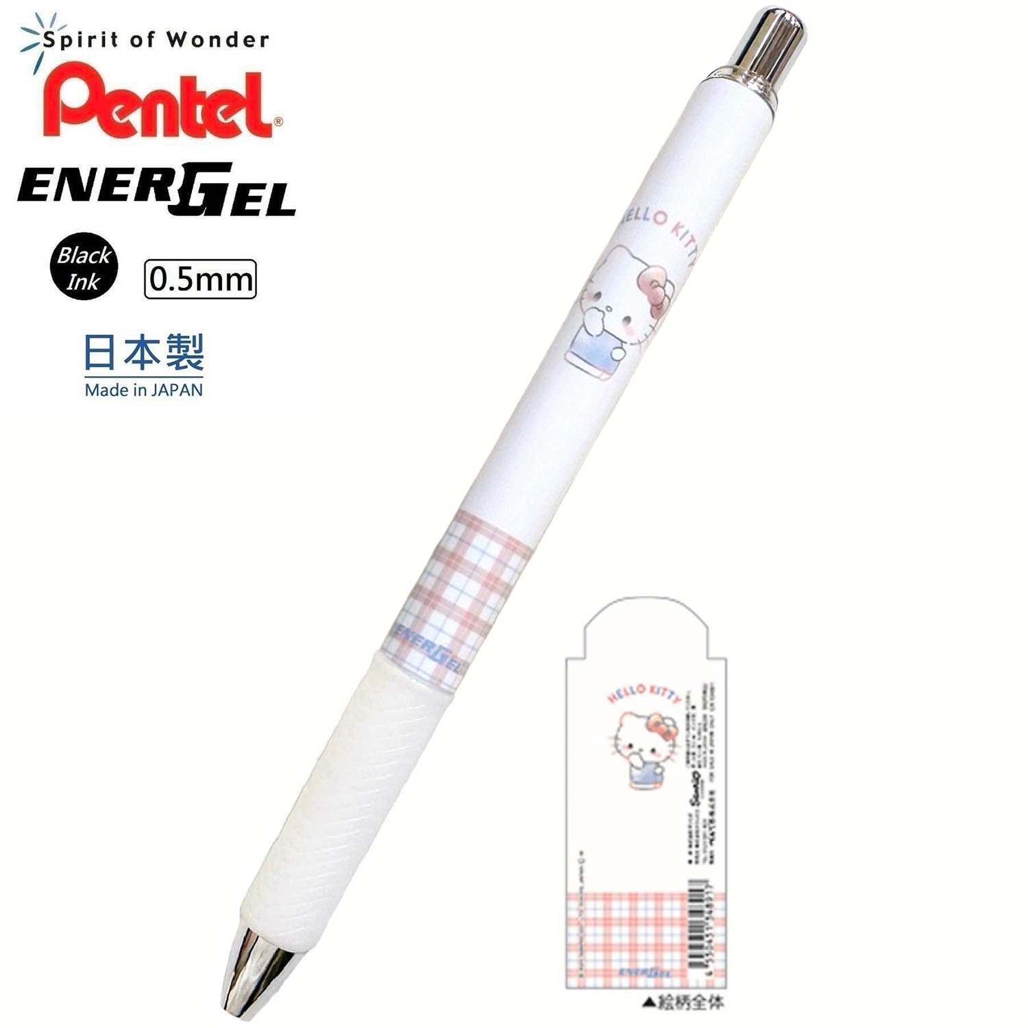 現貨｜Sanrio Hello Kitty 日本製 Pentel EnerGel 0.5mm 黑色 啫喱筆 (CR134891)