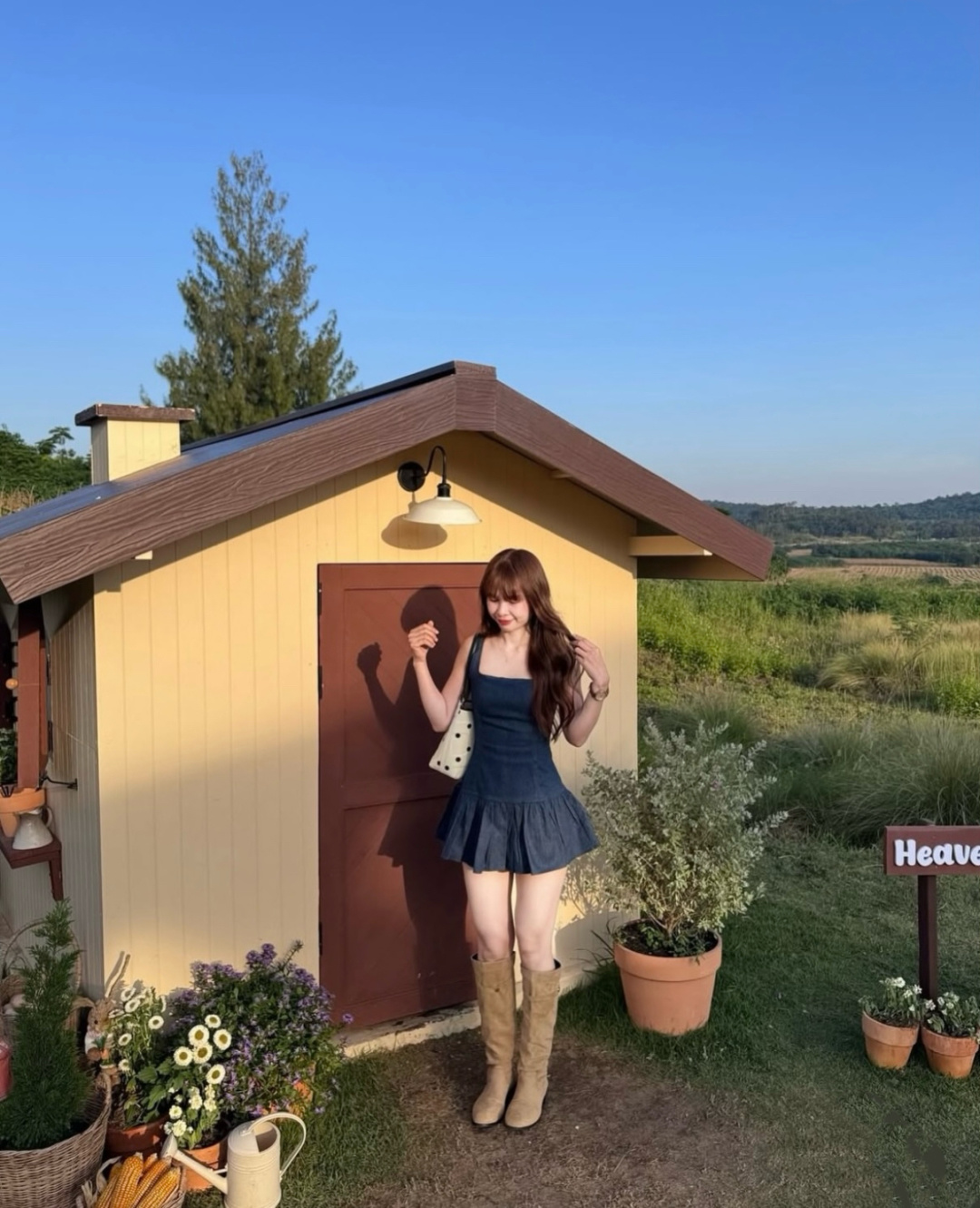 4567 French Retro Denim Slip Dress"法式复古牛仔吊带连衣裙"