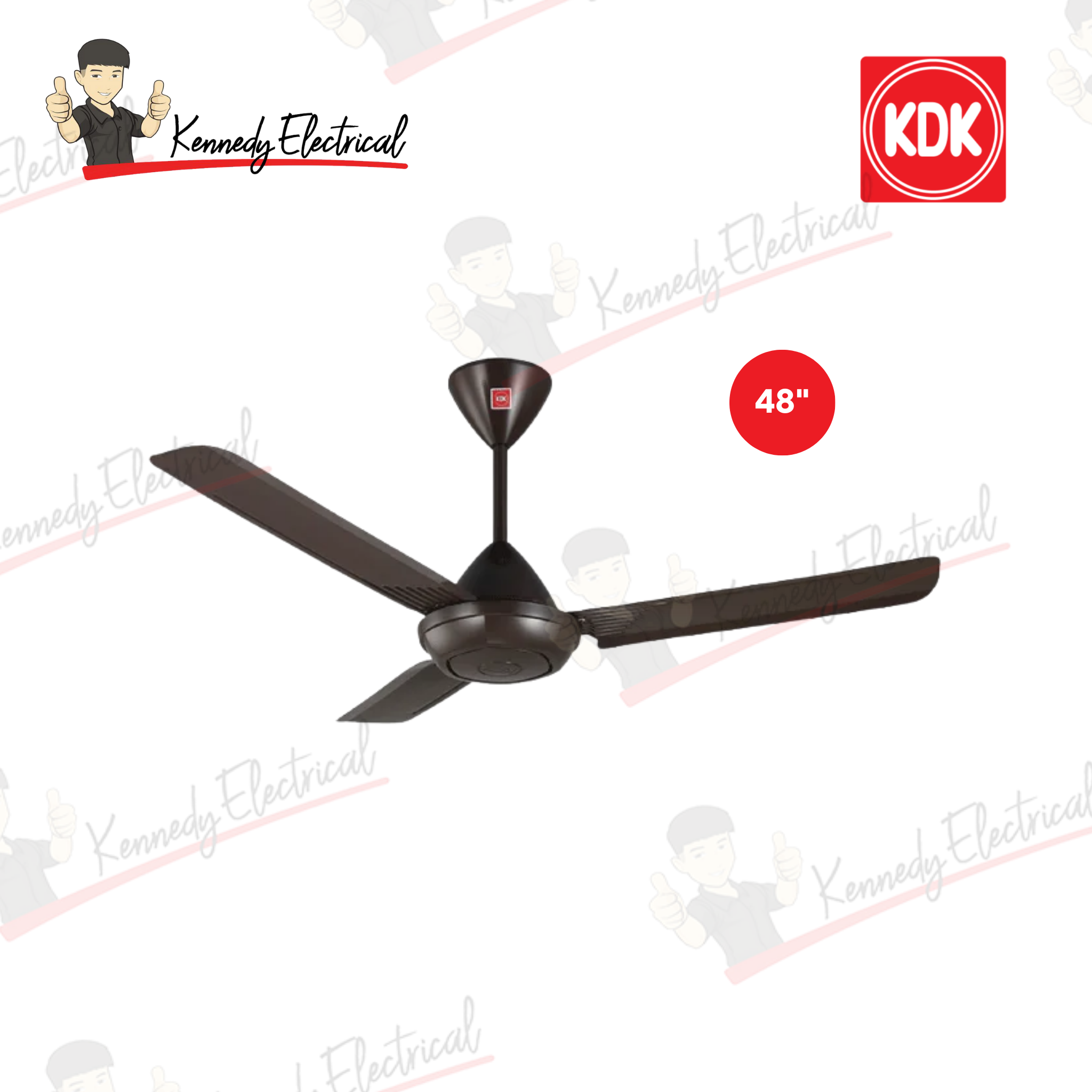 KDK 48" Ceiling Fan 3-Blade Regulator Brown (K12V0-PBR)