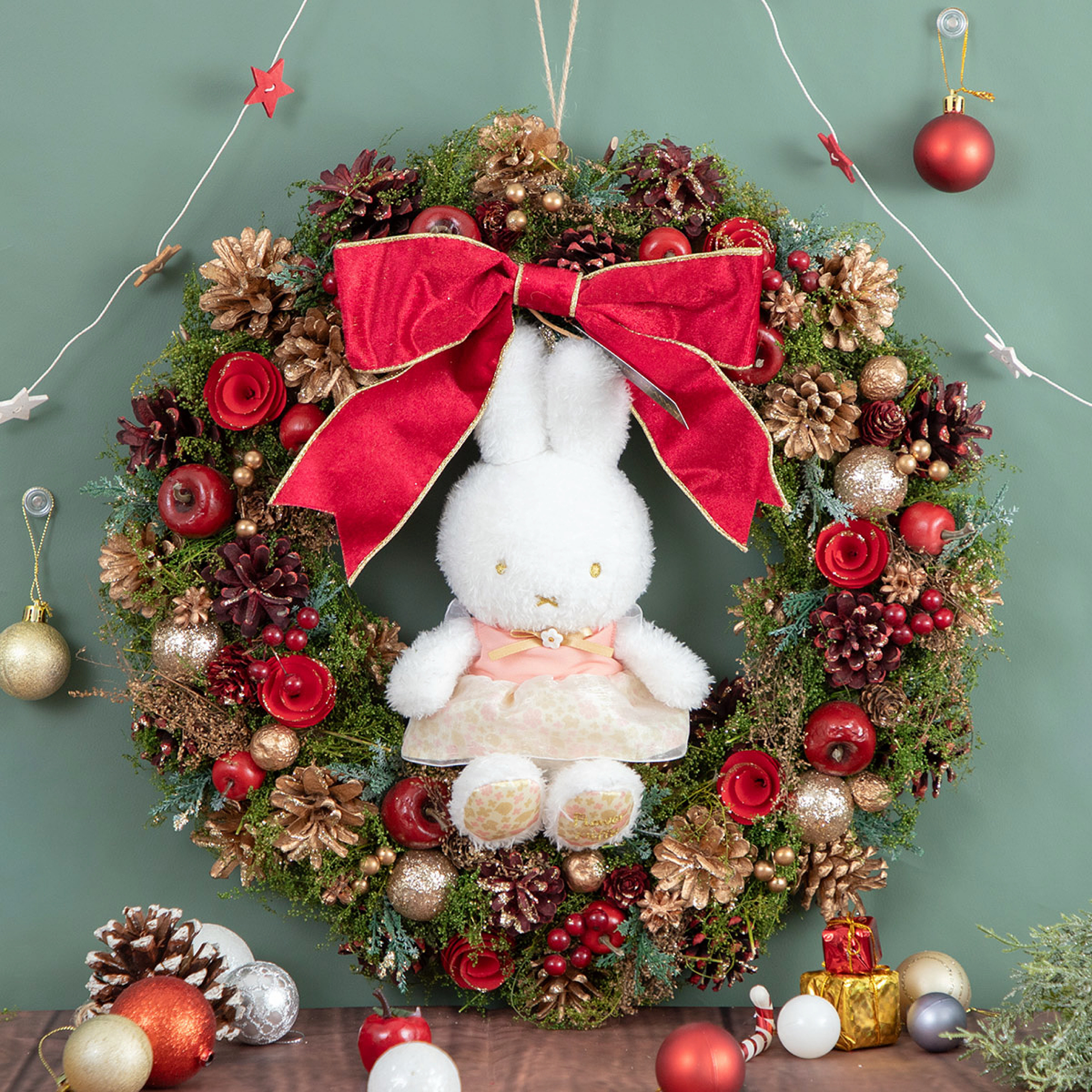 Flower Miffy 聖誕大花環 