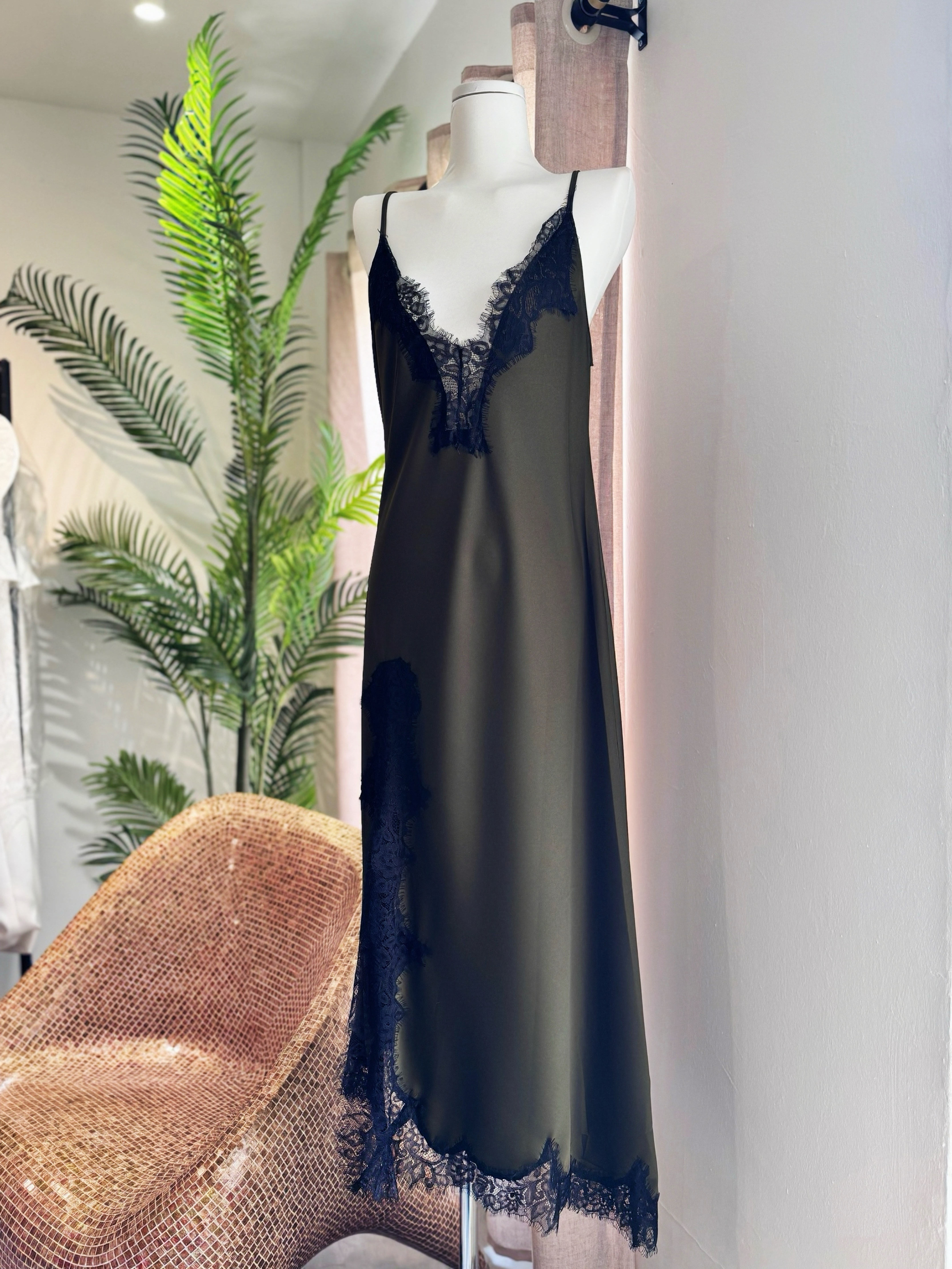 Alexis Satin Lace Dress 