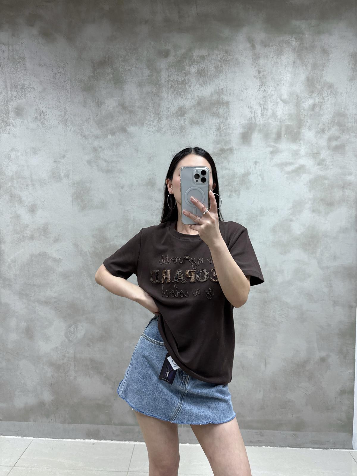 立體英文珠豹紋Tee