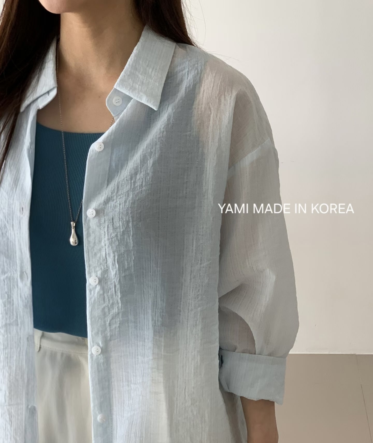 Made in Korea 🇰🇷開胸排鈕恤衫