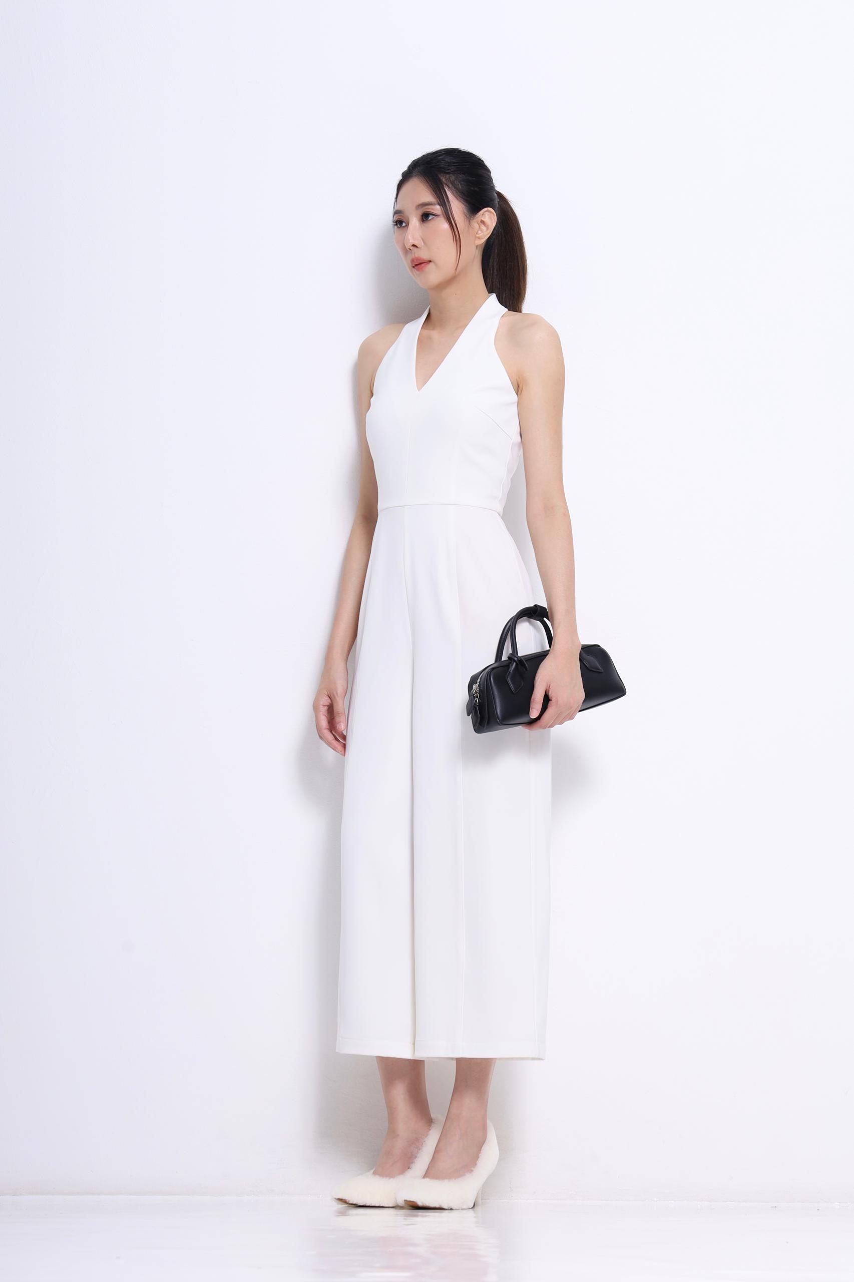 CD2144 HALTER V-NECK JUMPSUIT