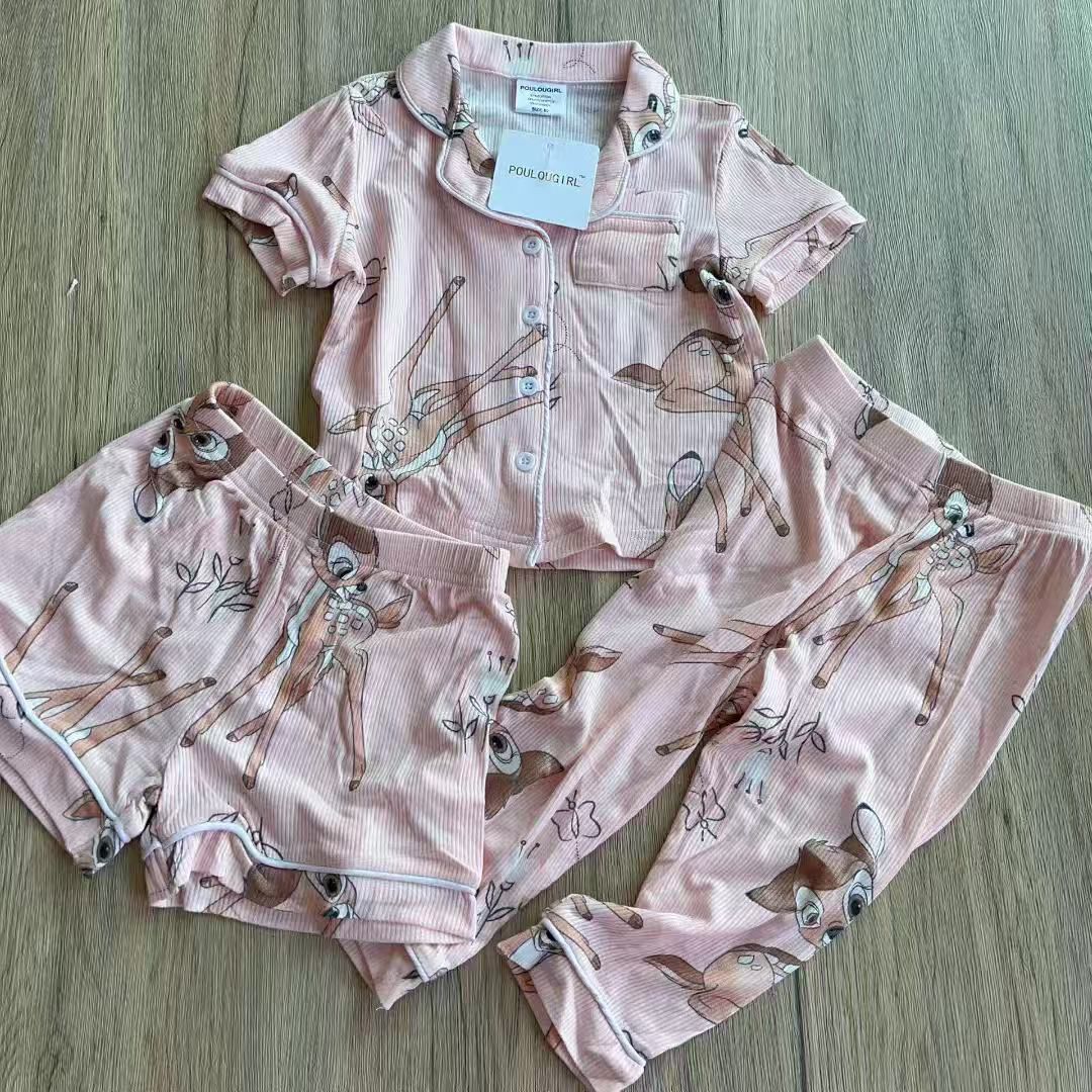 預訂款～小鹿斑比短袖三件家居套裝 （粉紅色）