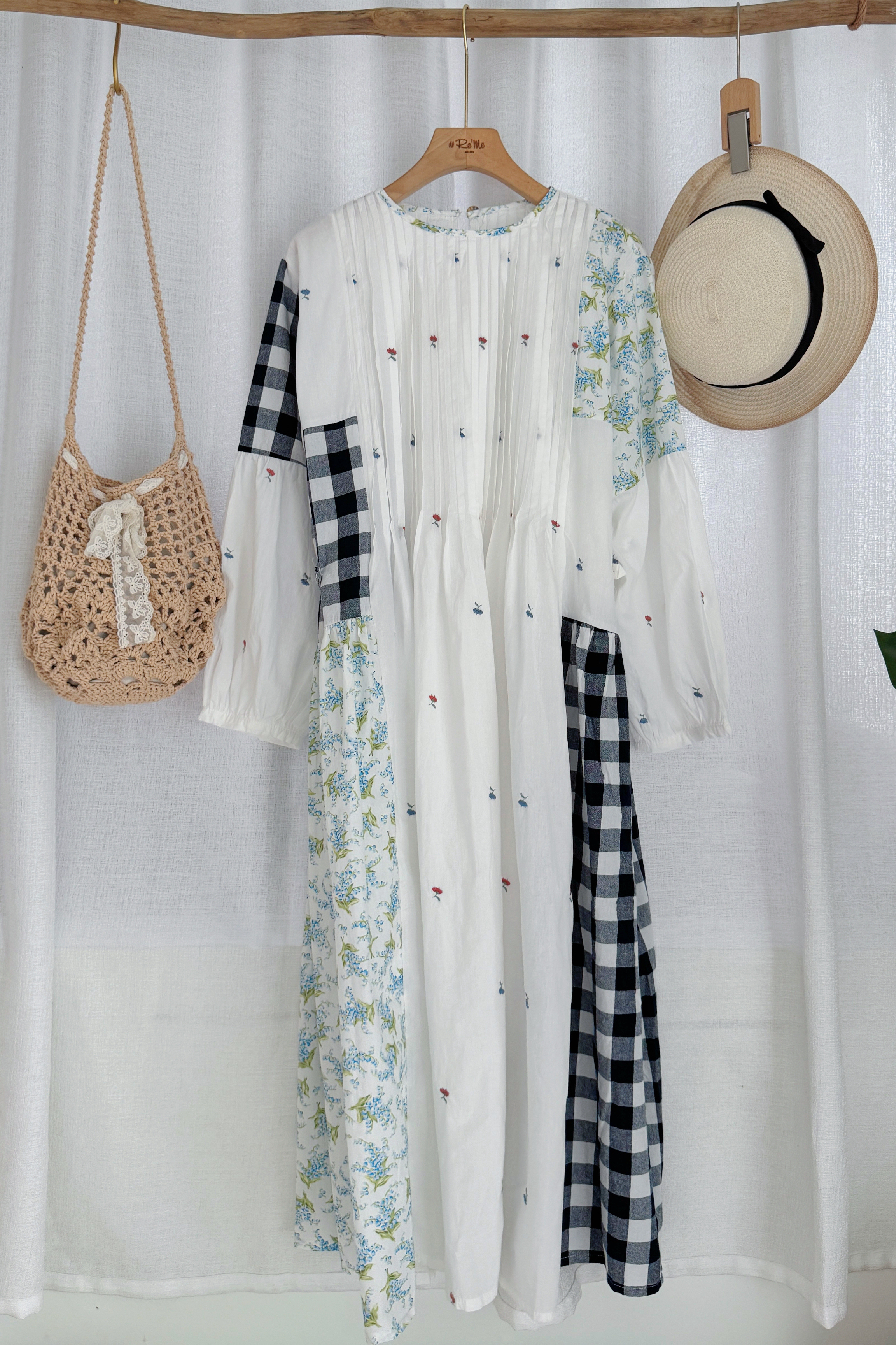 日系田园风复古连身裙