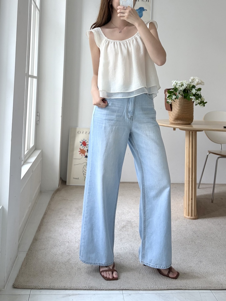 Luna Flutter Top (Ivory)