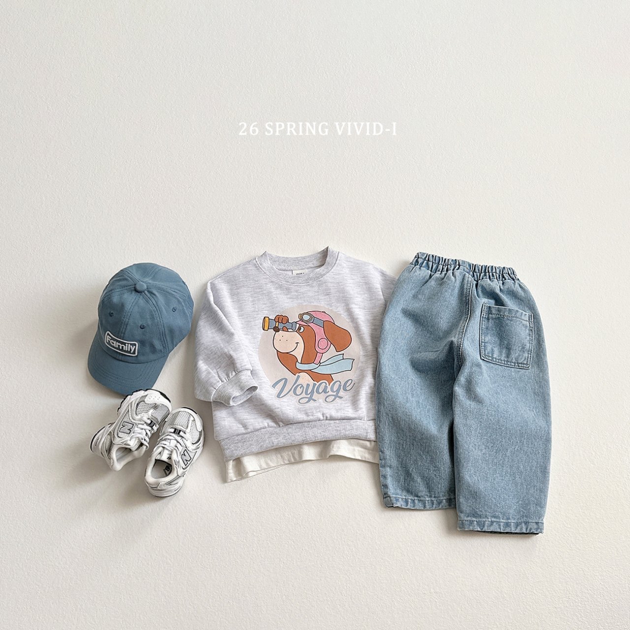 🌸預訂 韓國直送🌸🇰🇷VIVIDI三色飛行員小狗印花寬鬆衛衣