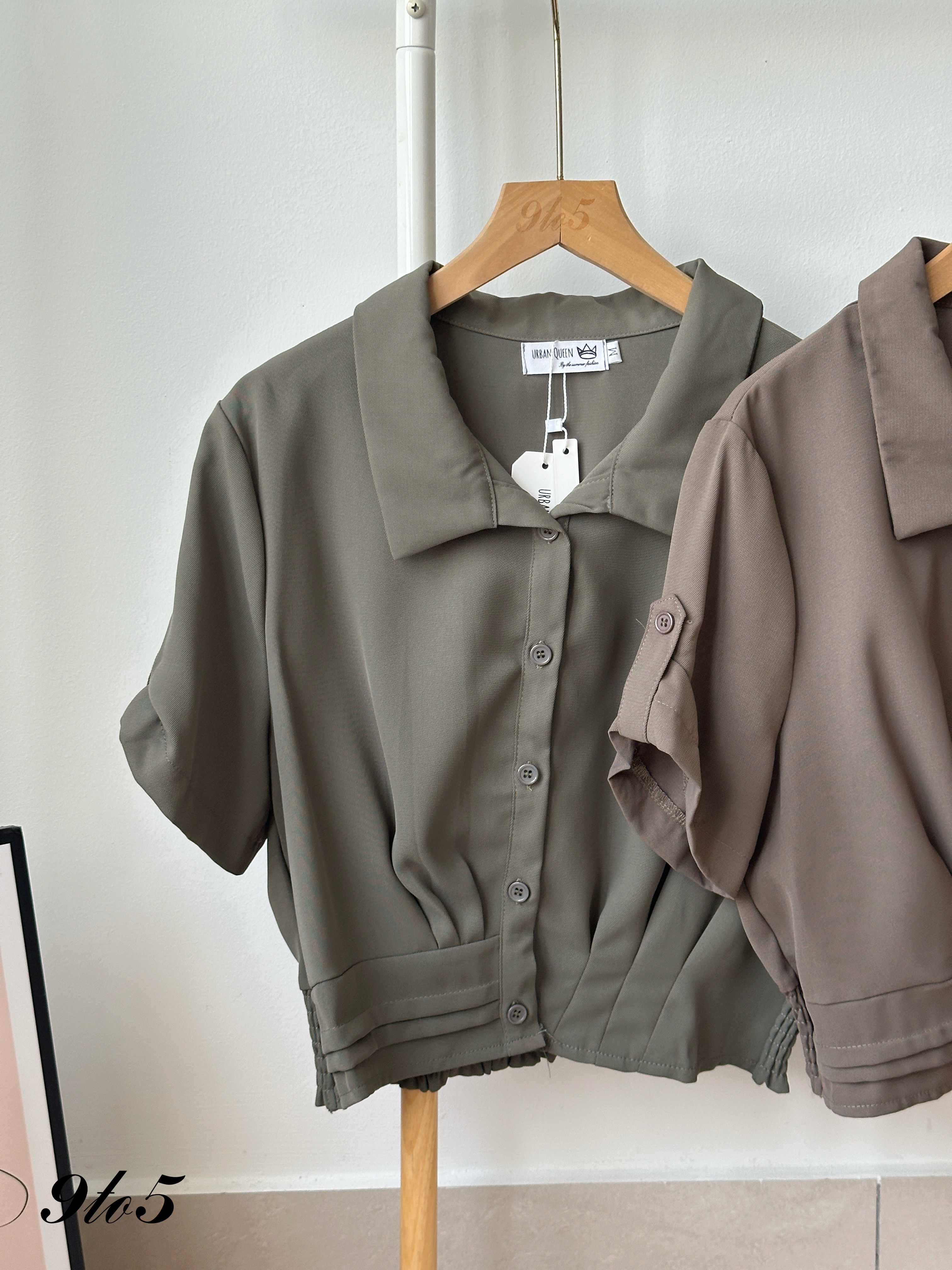 T4339 Short Sleeve Crop Shirt - 4 Colors 