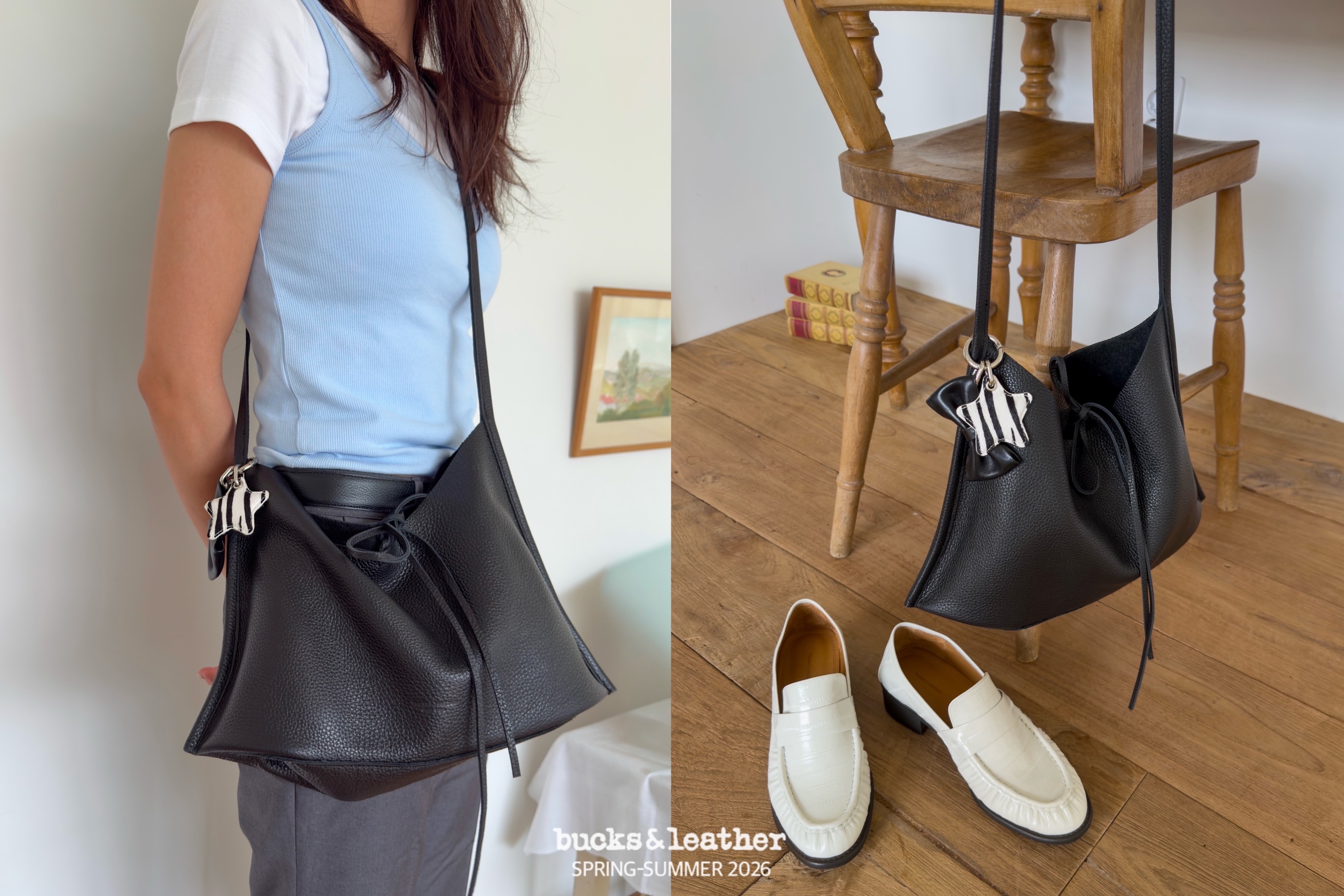 【26SS 】預訂_Flat Cross Bag By Bucks & leather