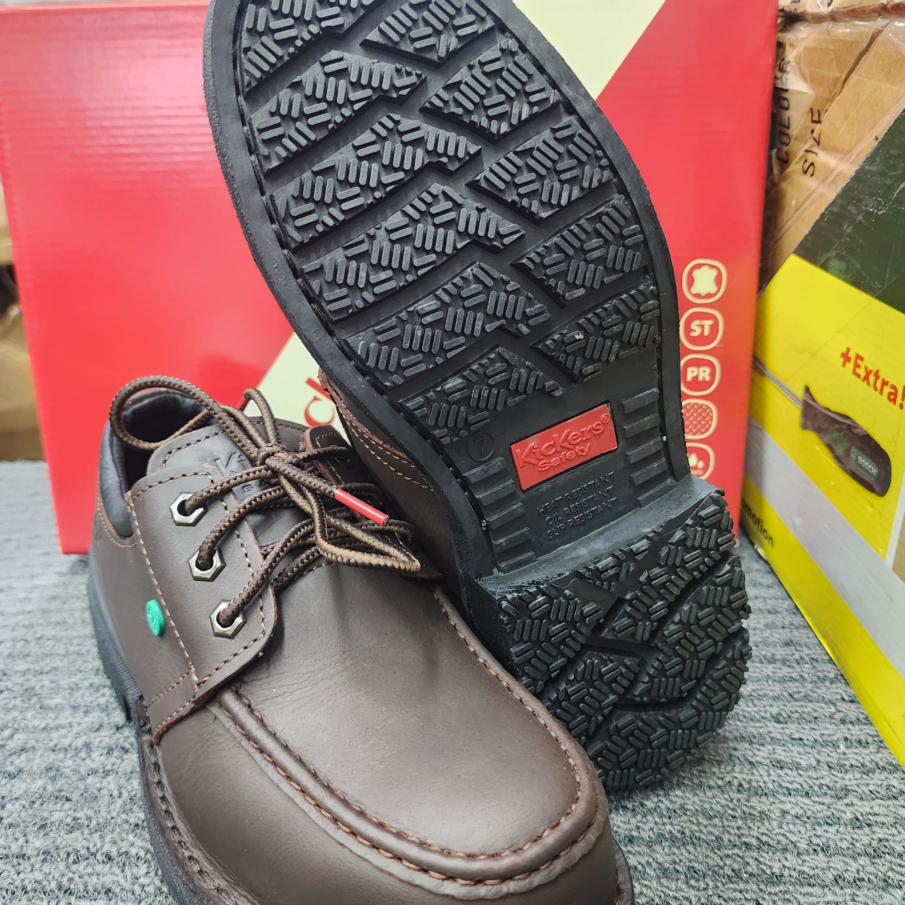  ️KICKERS SAFETY 604 SIRIM DOSH SAFETY SHOES LOW CUT LACE MAROON KASUT KESELAMATAN