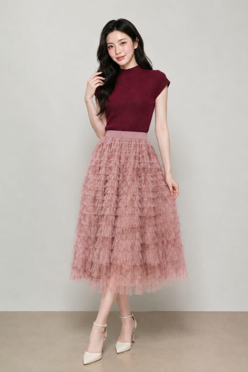 975 Rosalie Layered Tulle Skirt
