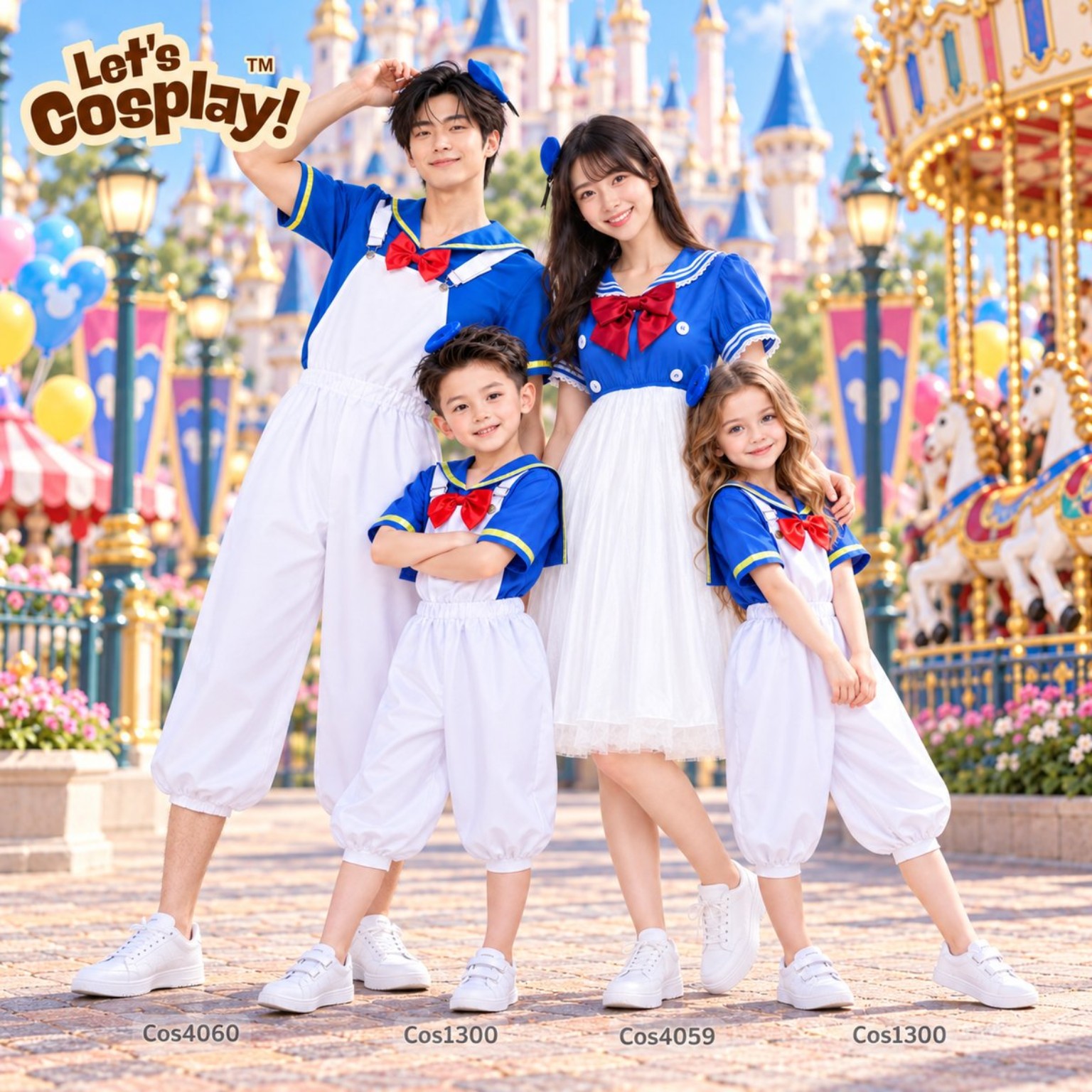 唐老鴨主題萬聖節親子裝｜藍白水手家庭裝 Halloween Family Costume｜Lets Cosplay