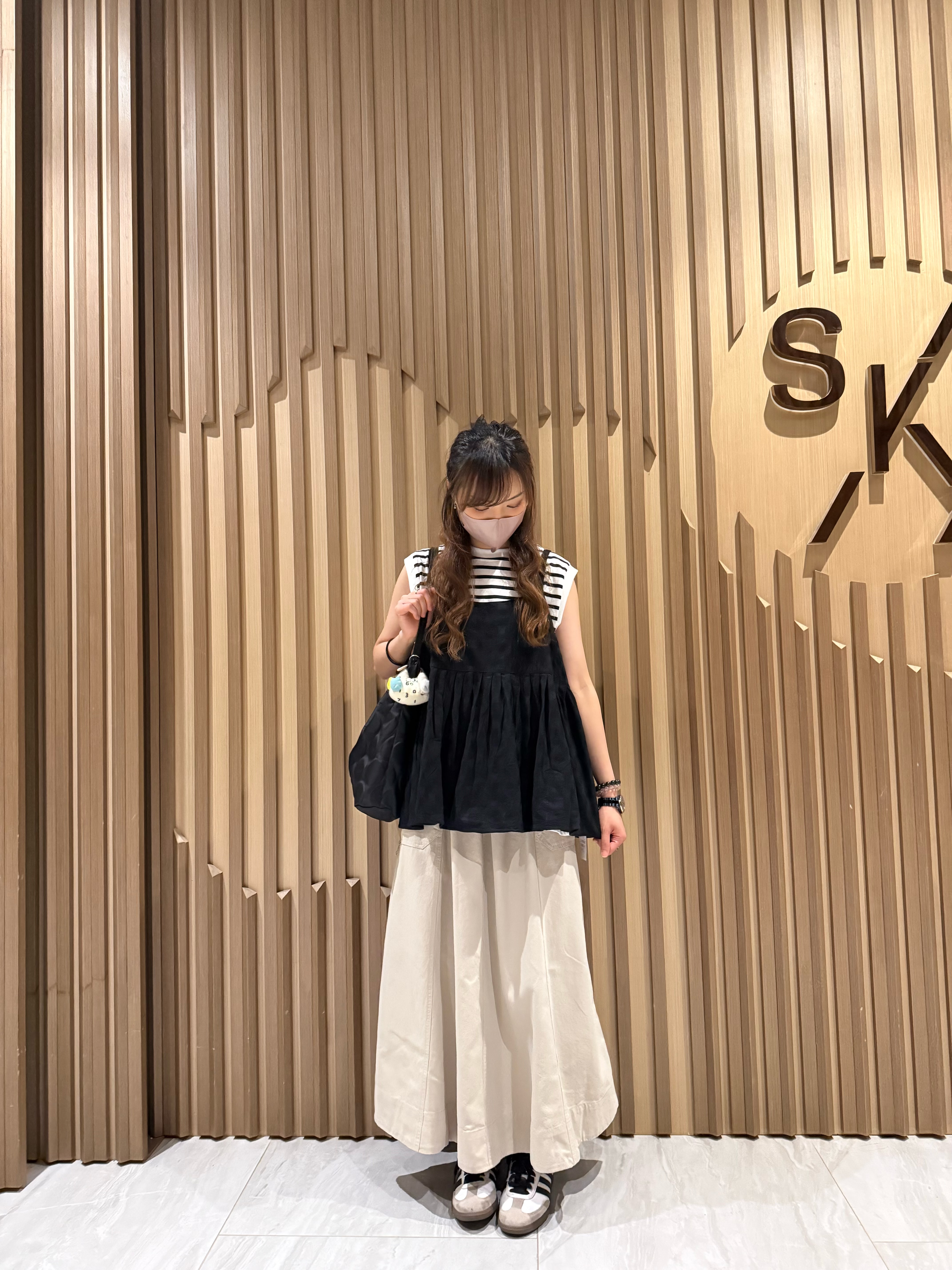 立體圈圈紋吊帶（黑色）