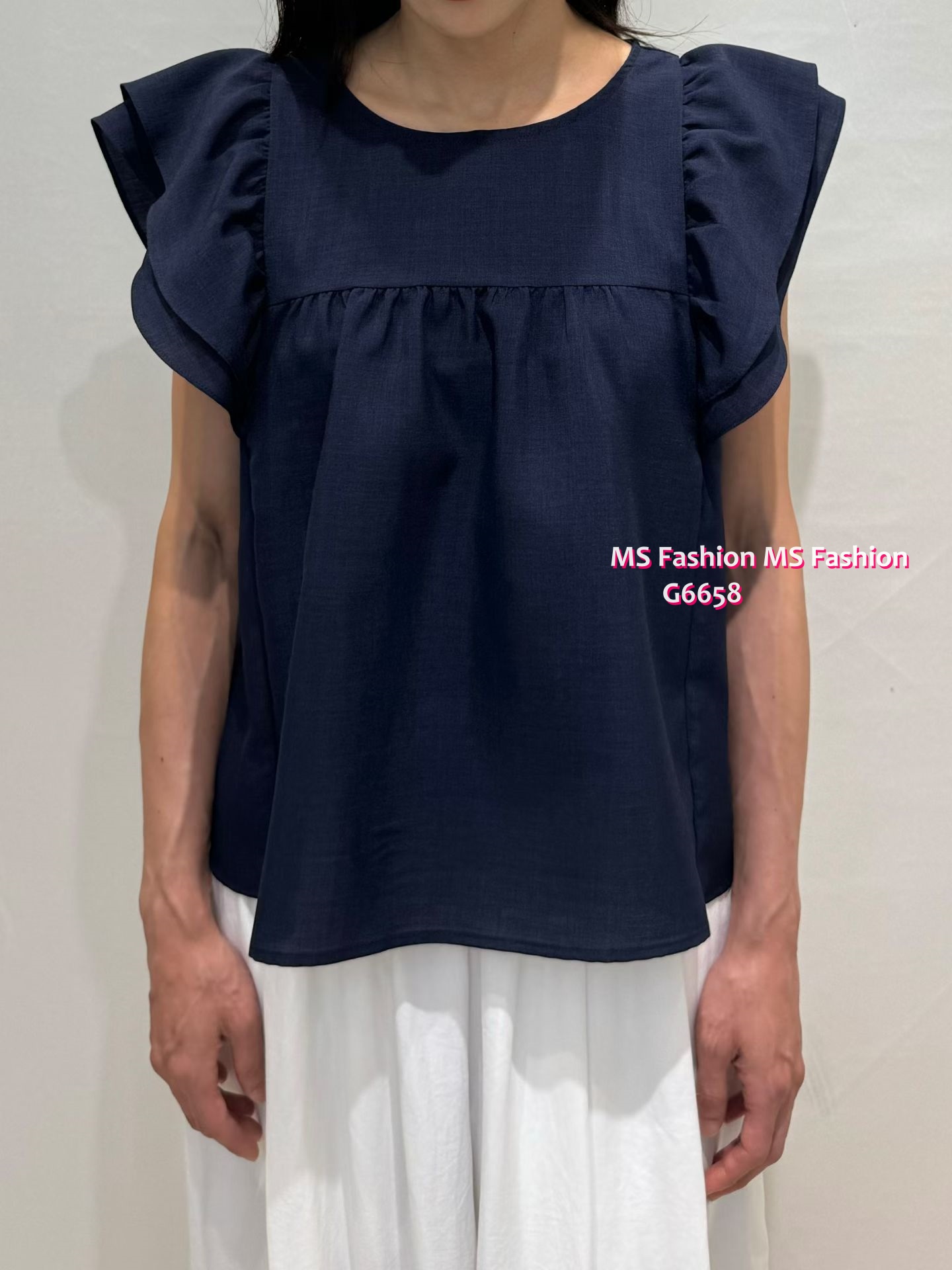 G6658 靚色ruffle top