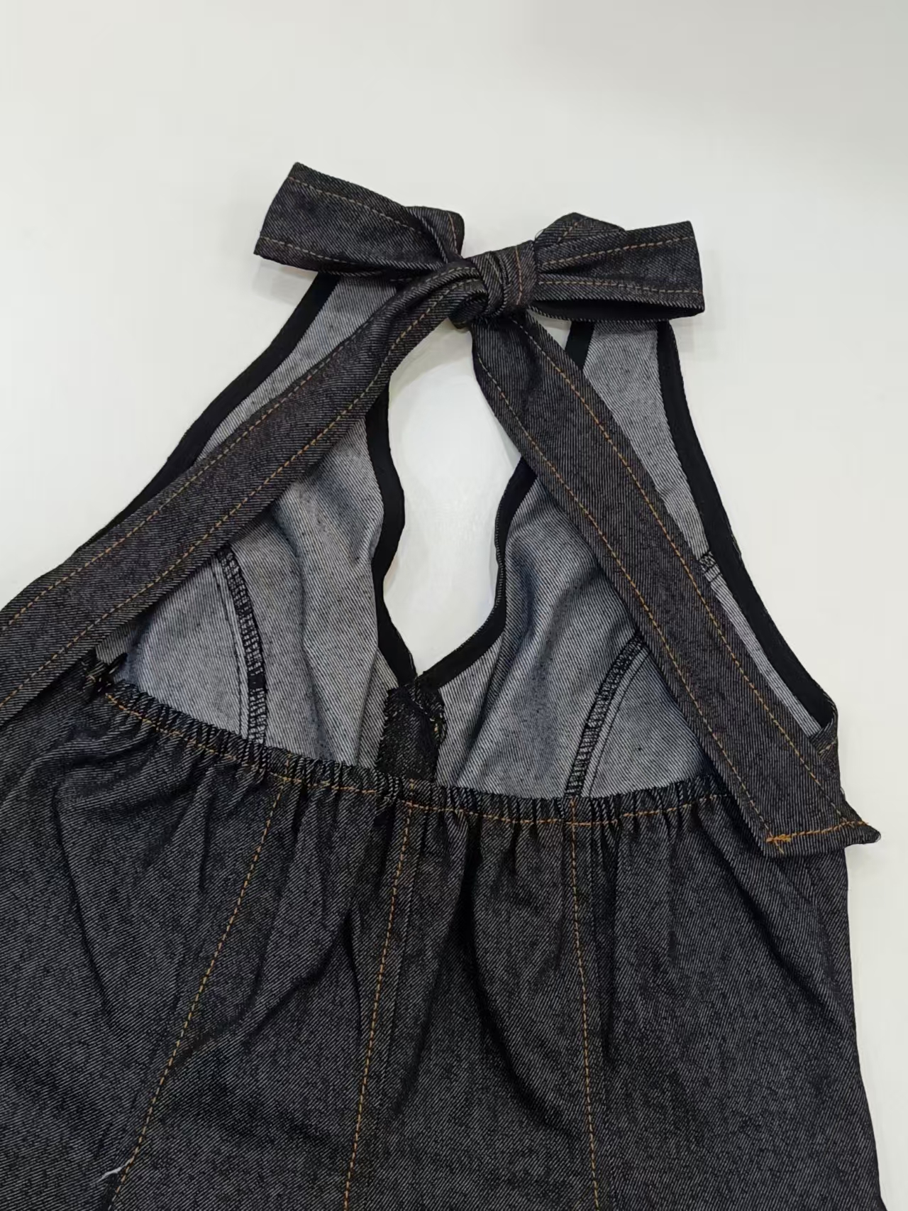 Faux Denim Halter Top M.250