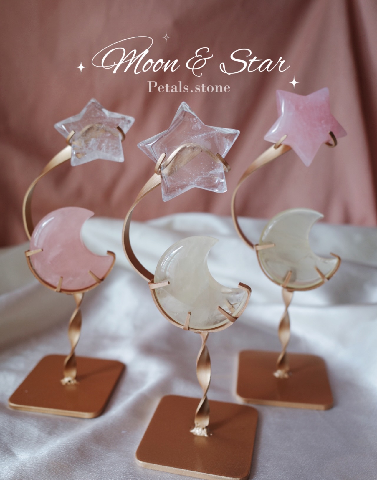 🌛Moon & Star | 黃水晶 粉晶 白水晶