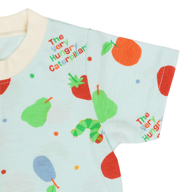 🇯🇵預訂 日本直送🇯🇵好餓的毛毛蟲滿印淺藍色短袖連身服