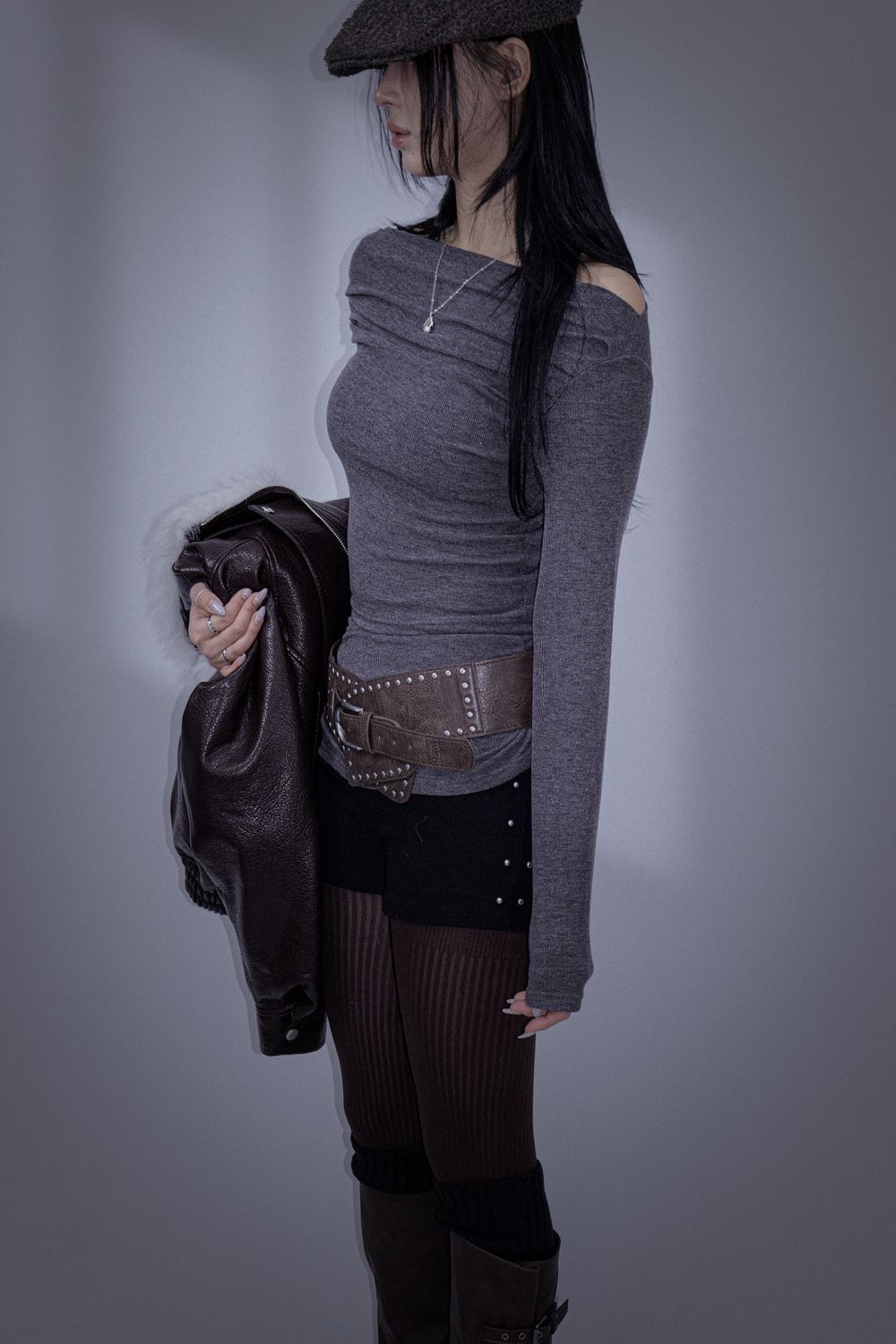 Cutout Off-Shoulder Ruched Top