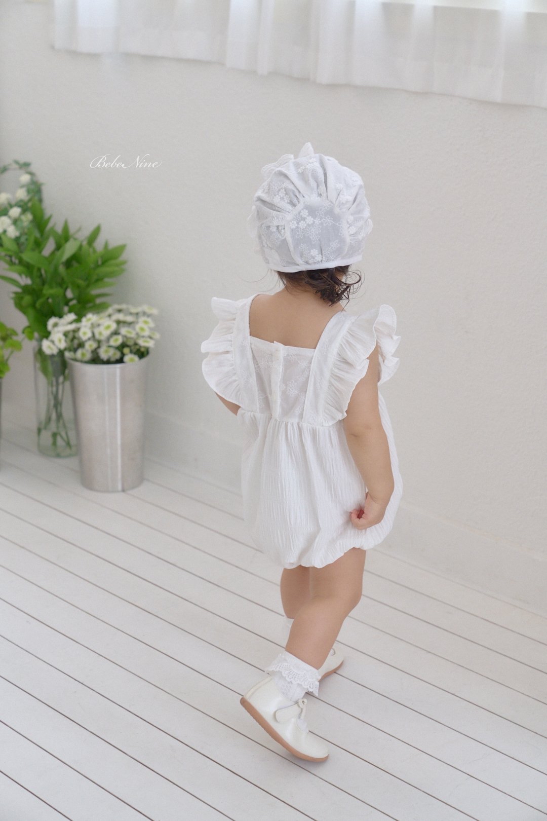 ☀️預訂 韓國直送☀️🇰🇷Bebeninie蕾絲花邊純棉嬰兒包耳帽