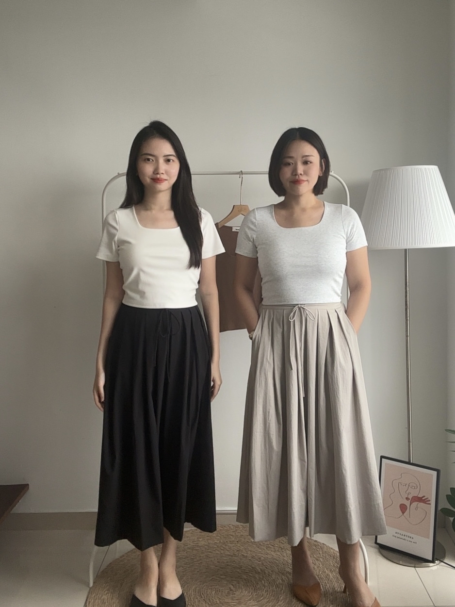 S1900 A Line Pleated Skirt - 3 Colors 
