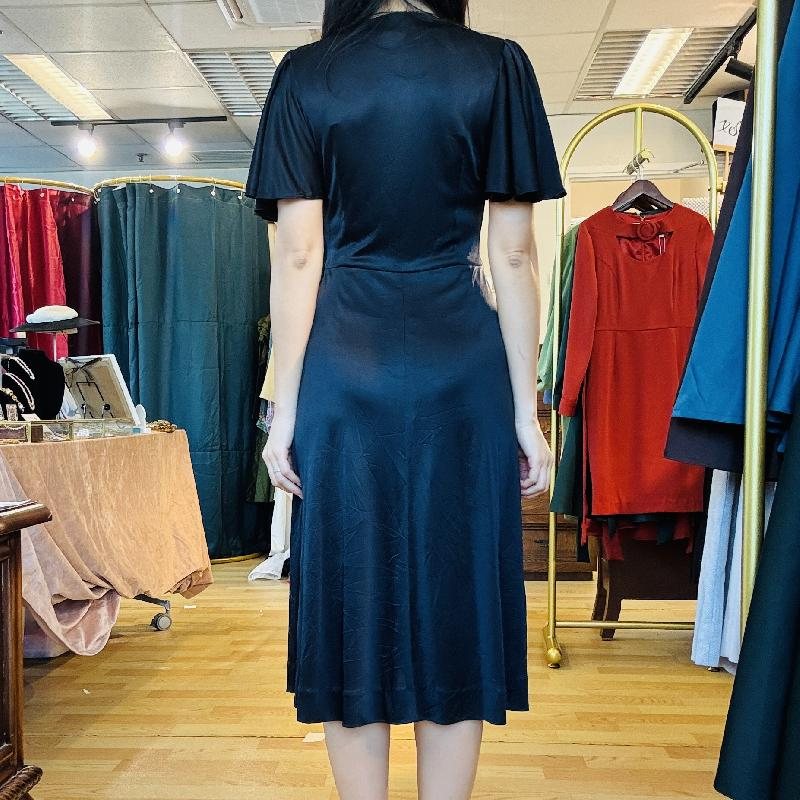 Vintage Micalady Tokyo Jonathan Logan New York 1980s Does 1940s Style Little Black Dress (PP001)