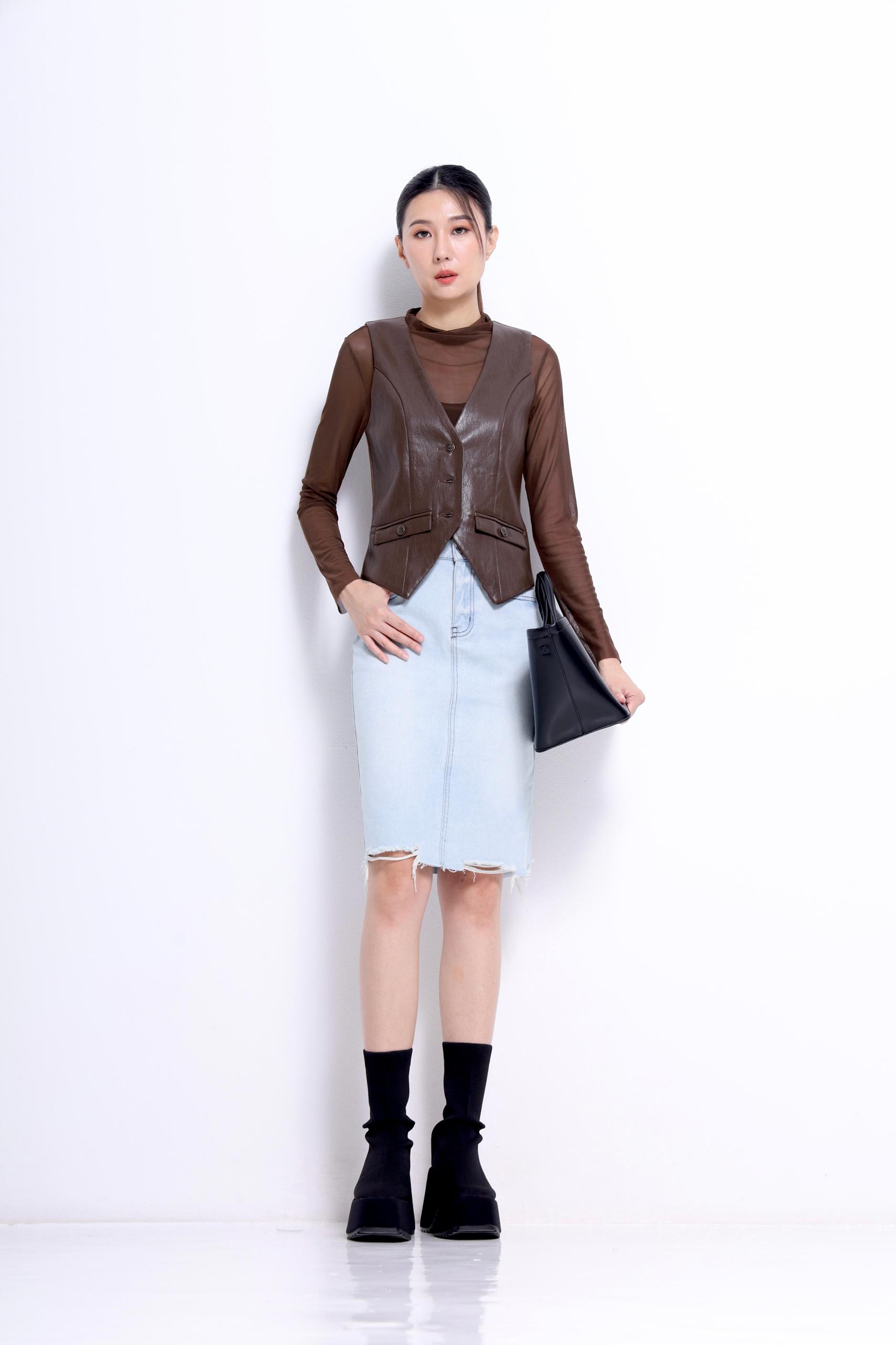 CB2728 MIXTURE FABRIC RUGGED VEST TOP