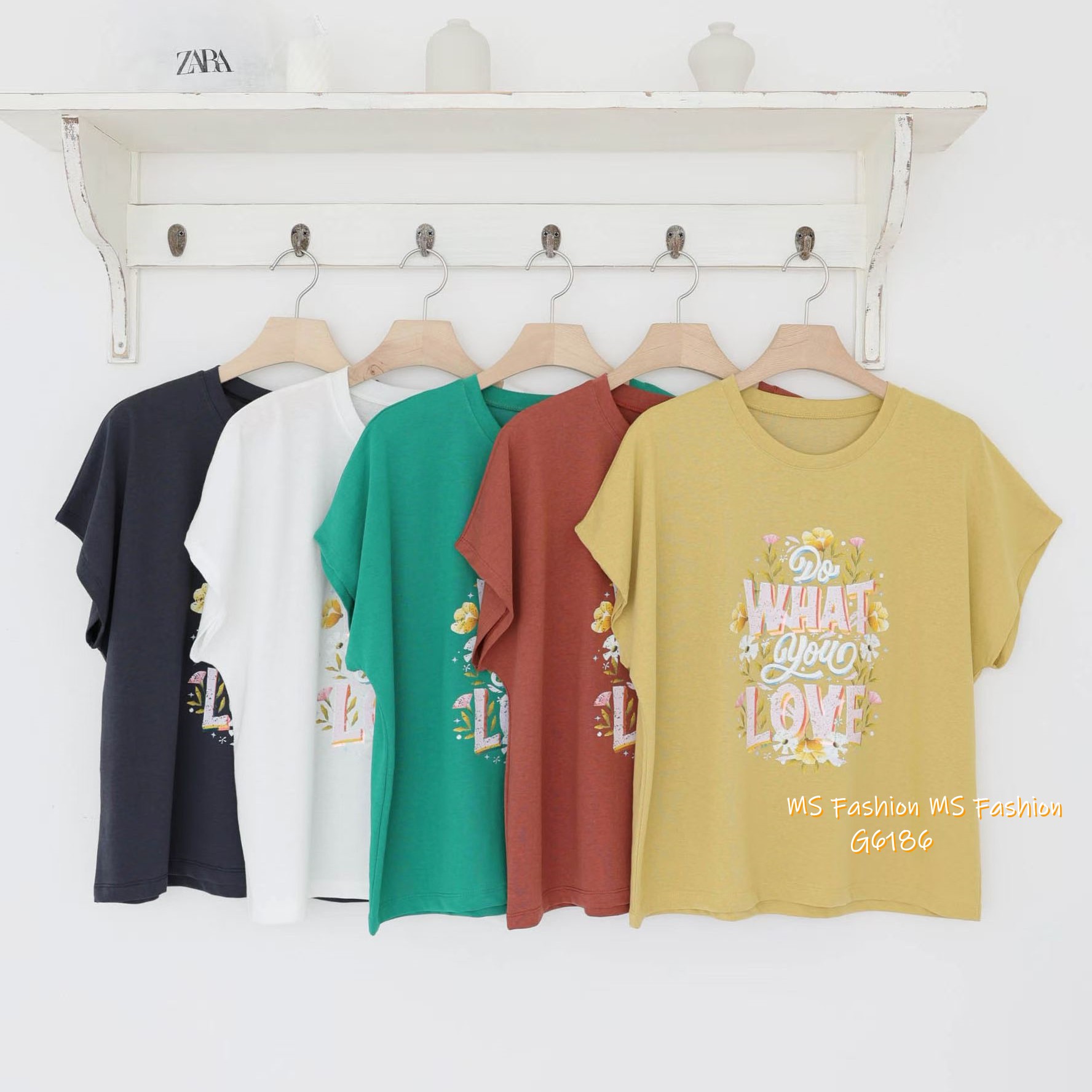 G6186 韓國🇰🇷花花字母靚print top