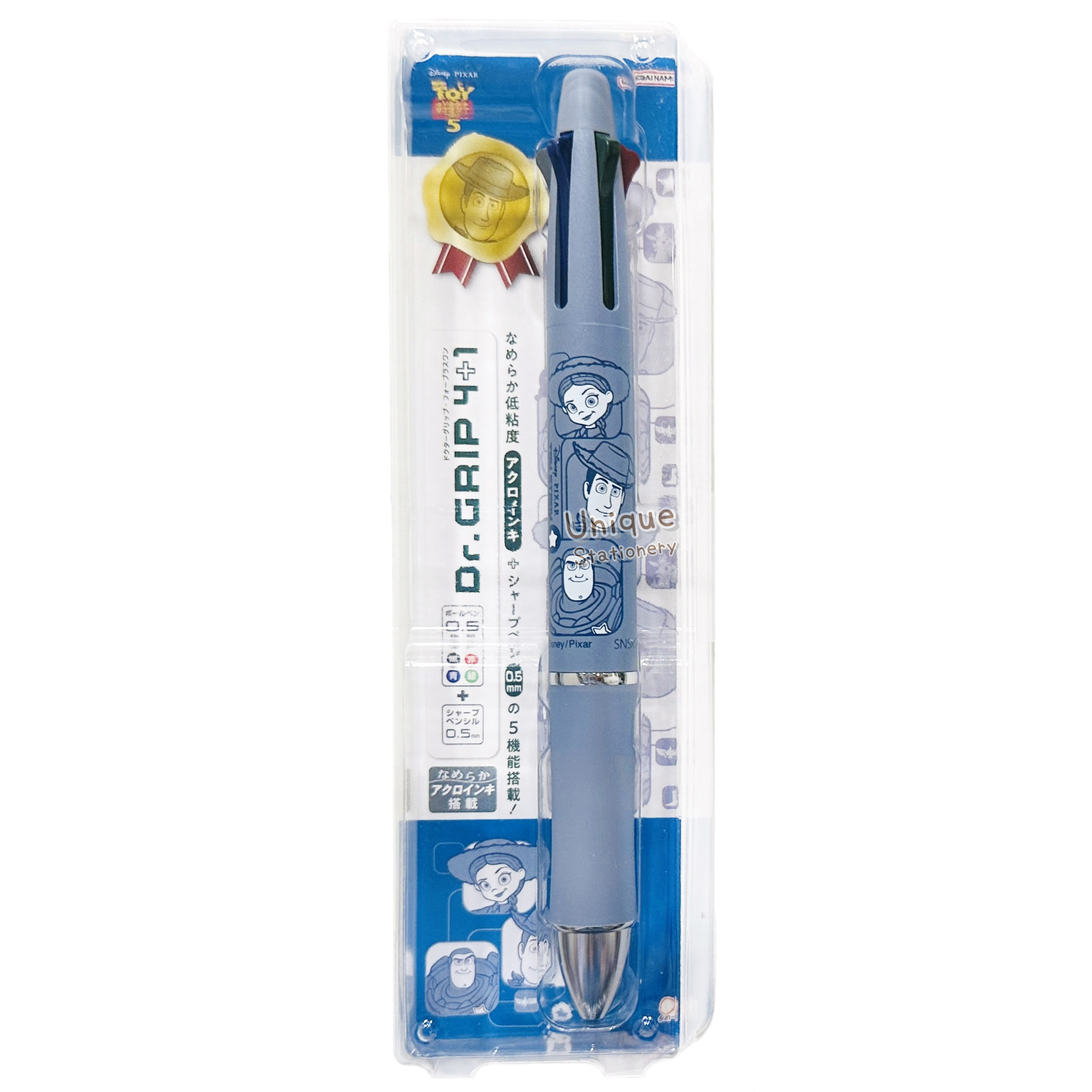 現貨｜Disney Toy Story Pilot Dr.Grip 4+1 日本製 多功能 5用筆 0.5mm 4色原子筆 + 0.5mm 鉛芯筆 (S4659945)