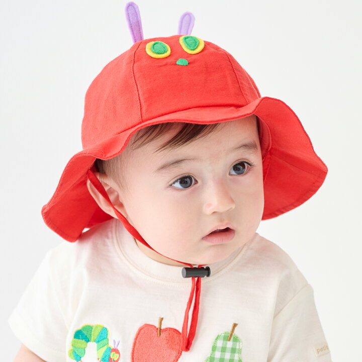 🇯🇵預訂 日本直送🇯🇵Petit Main x 好餓的毛毛蟲系列紅色毛毛蟲遮陽帽