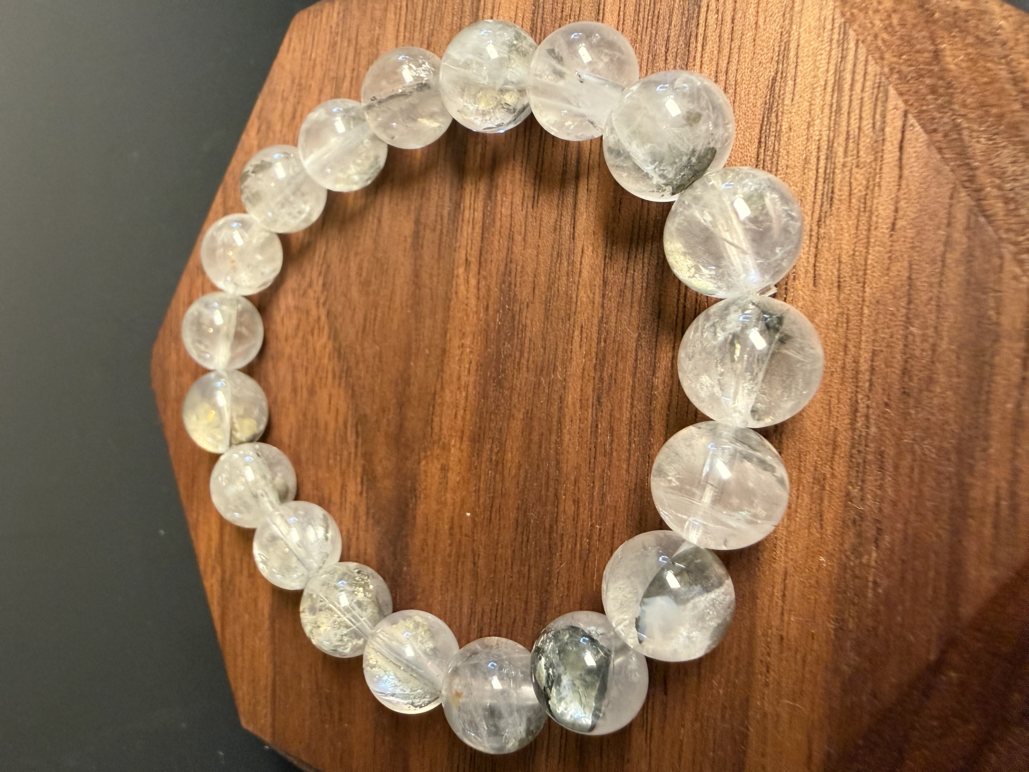 銀銅礦手串｜Silver-Copper Pattern Stone Bracelet｜10–11mm