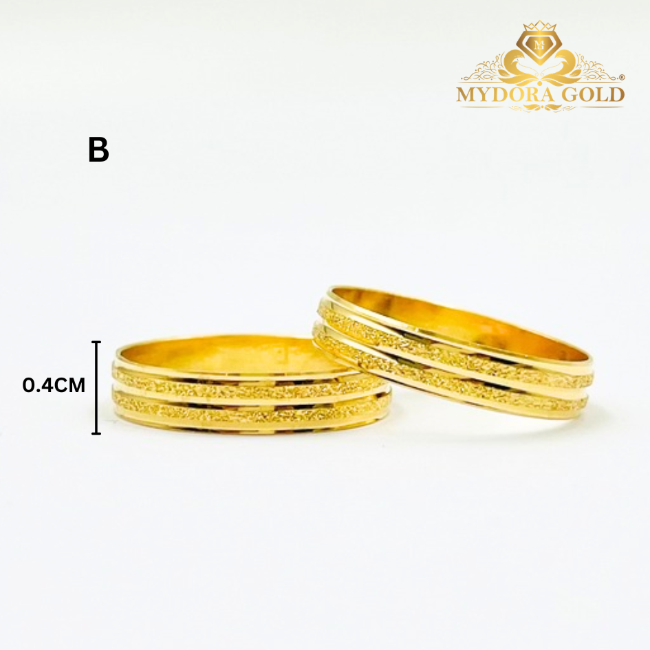 MYDORA Cincin Belah Rotan Double Pasir Liner l EMAS916/22K