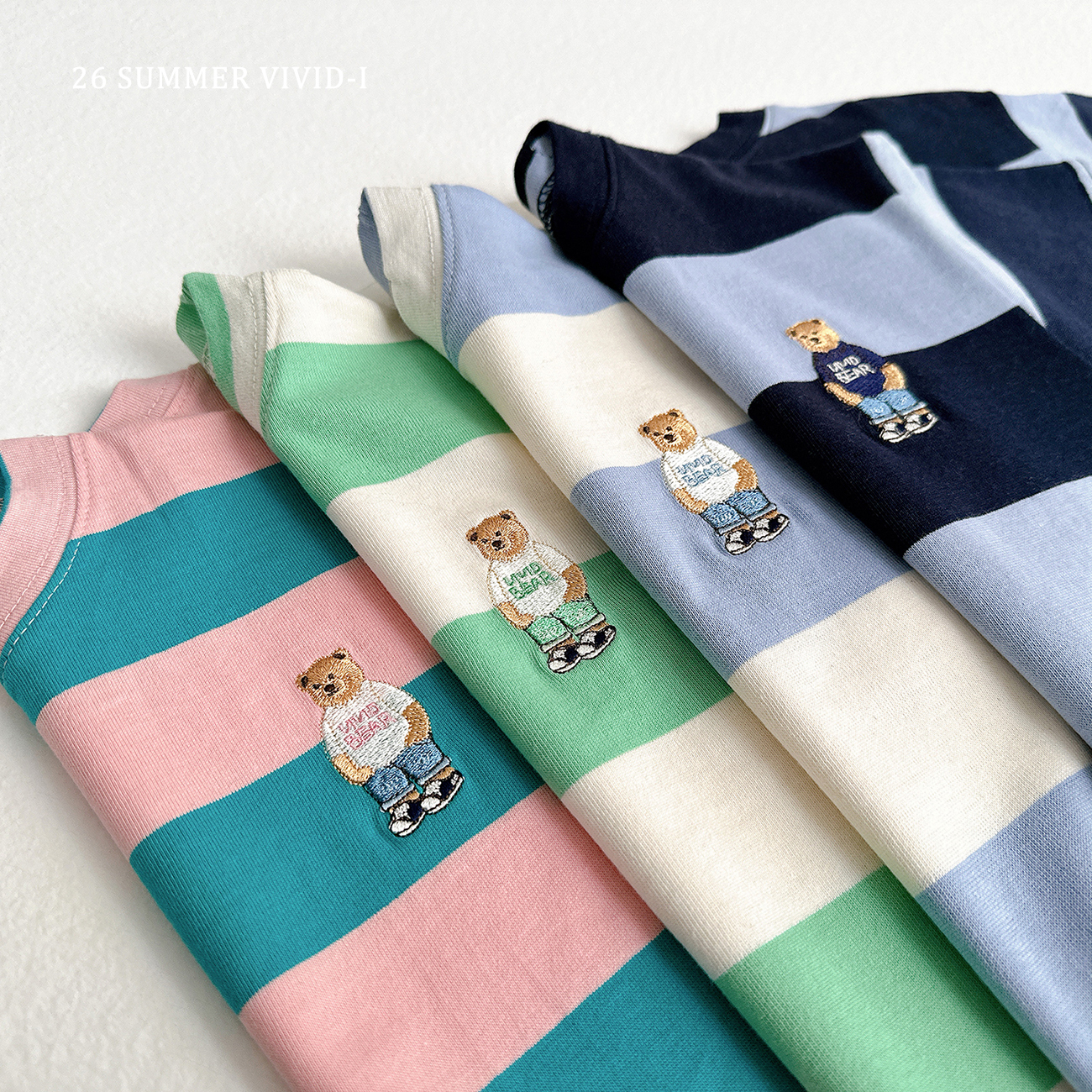 橫間刺繡熊仔 Top
