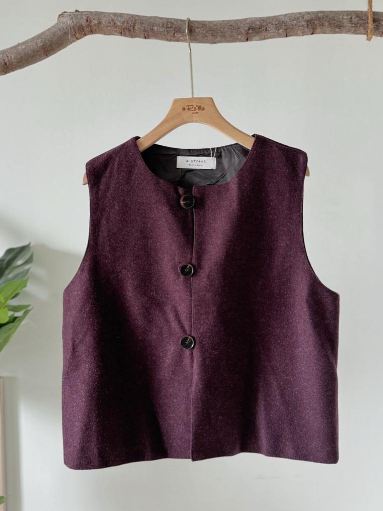 毛呢简约气质马甲外套