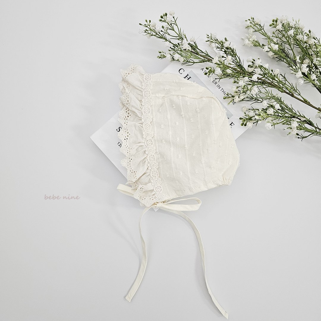 🌸預訂 韓國直送🌸🇰🇷Bebenine蕾絲荷葉花邊包耳帽