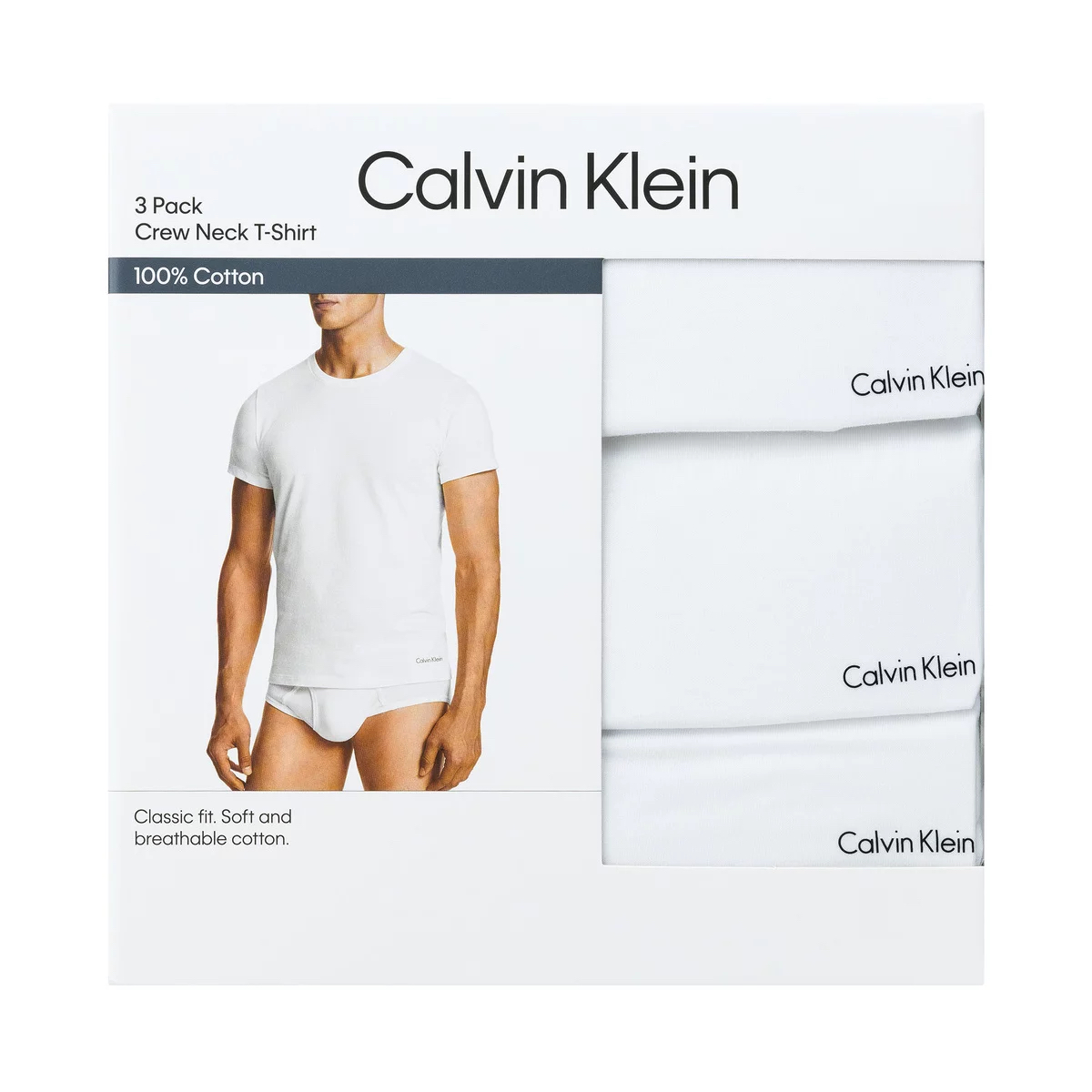 日本Costco直送 CALVIN KLEIN H022502 純棉圓領 Tee 3 件裝 