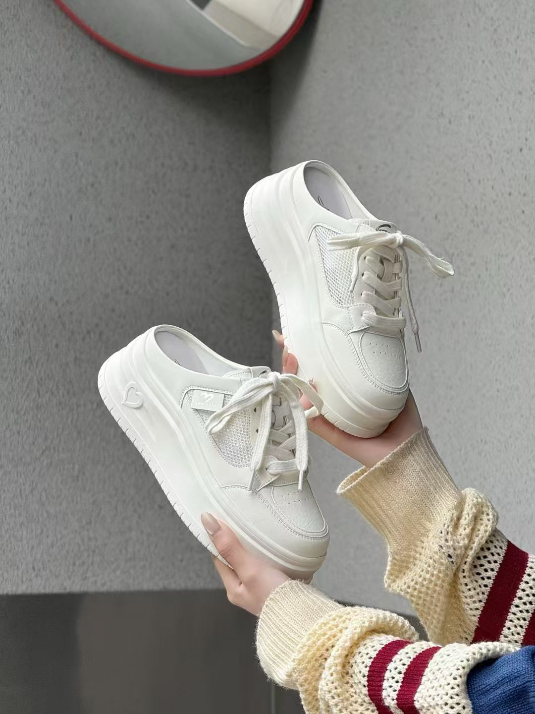 真皮增高女神小白鞋(標准碼35~39)