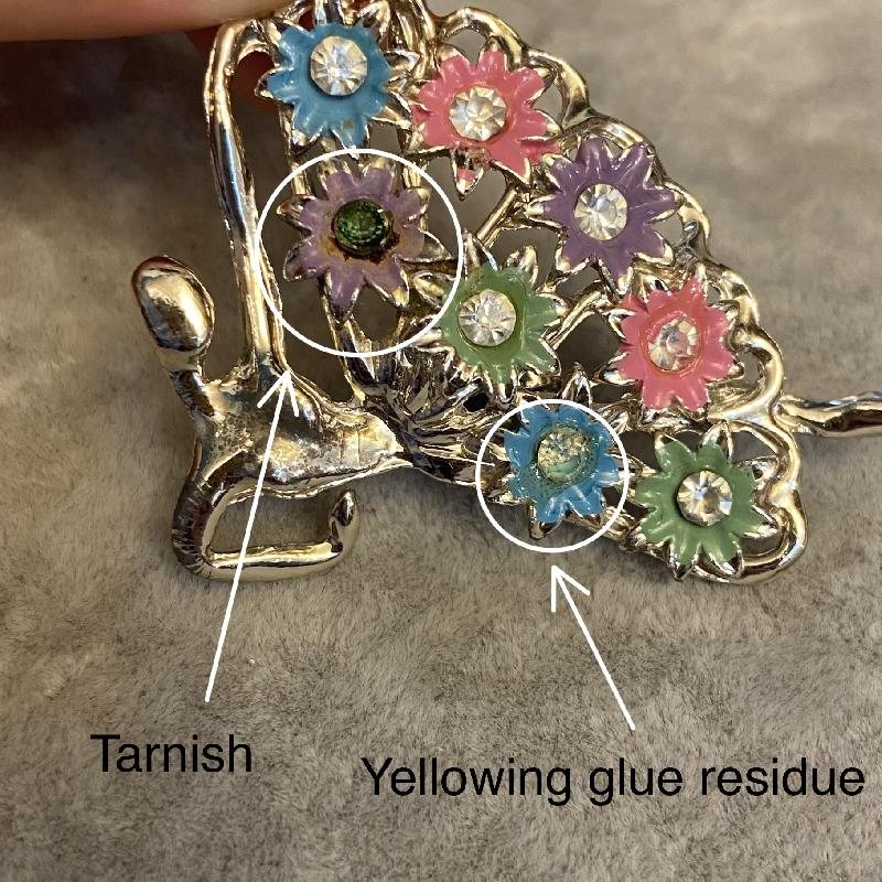 Vintage C.a. 1960-70s Floral Skirt Ballerina Dancing Lady Brooch from America (MW183)